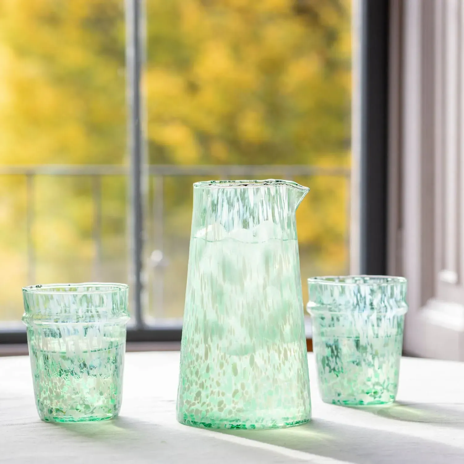 Speckled Glass Jug - Green image