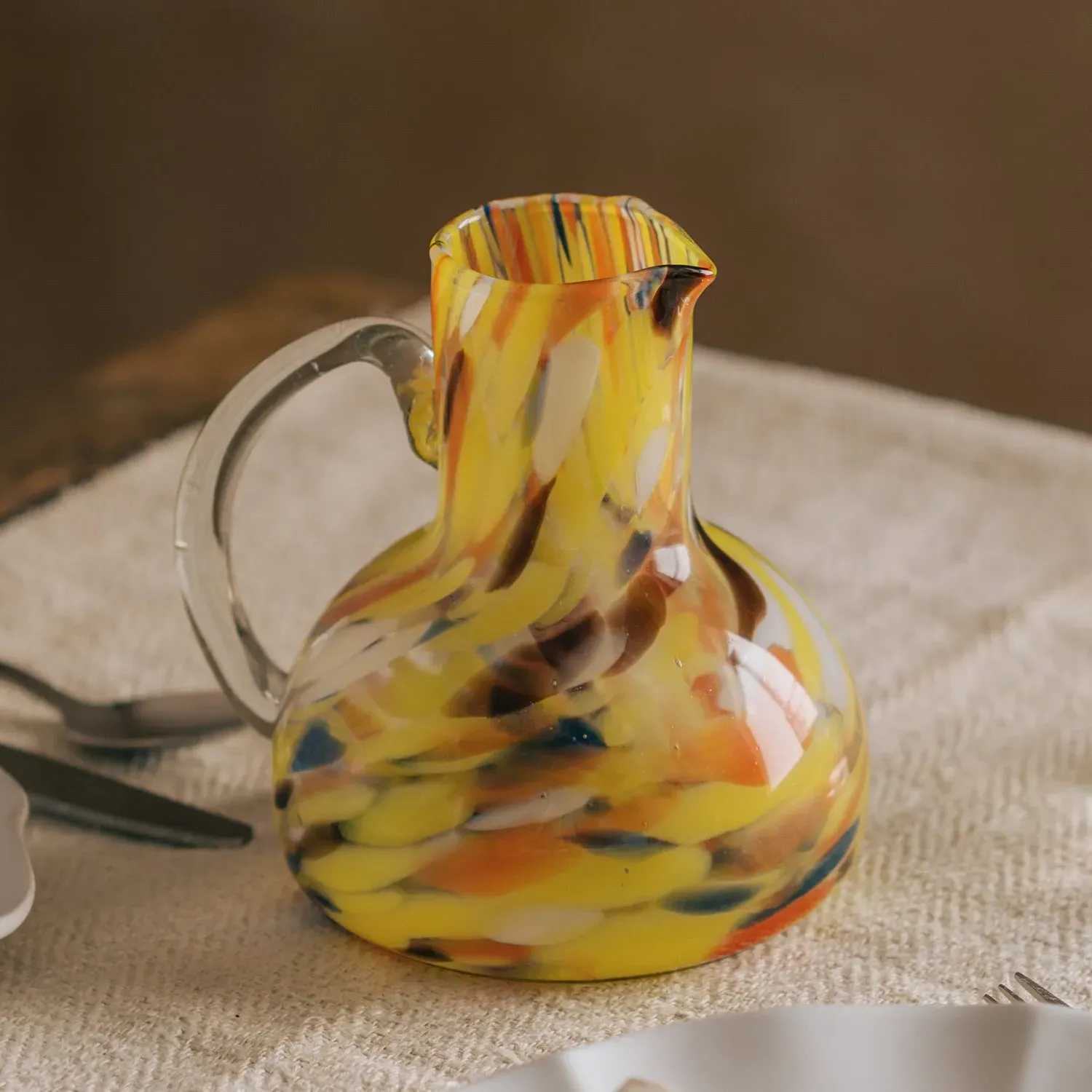 Speckled Glass Jug - Multi-Colour image