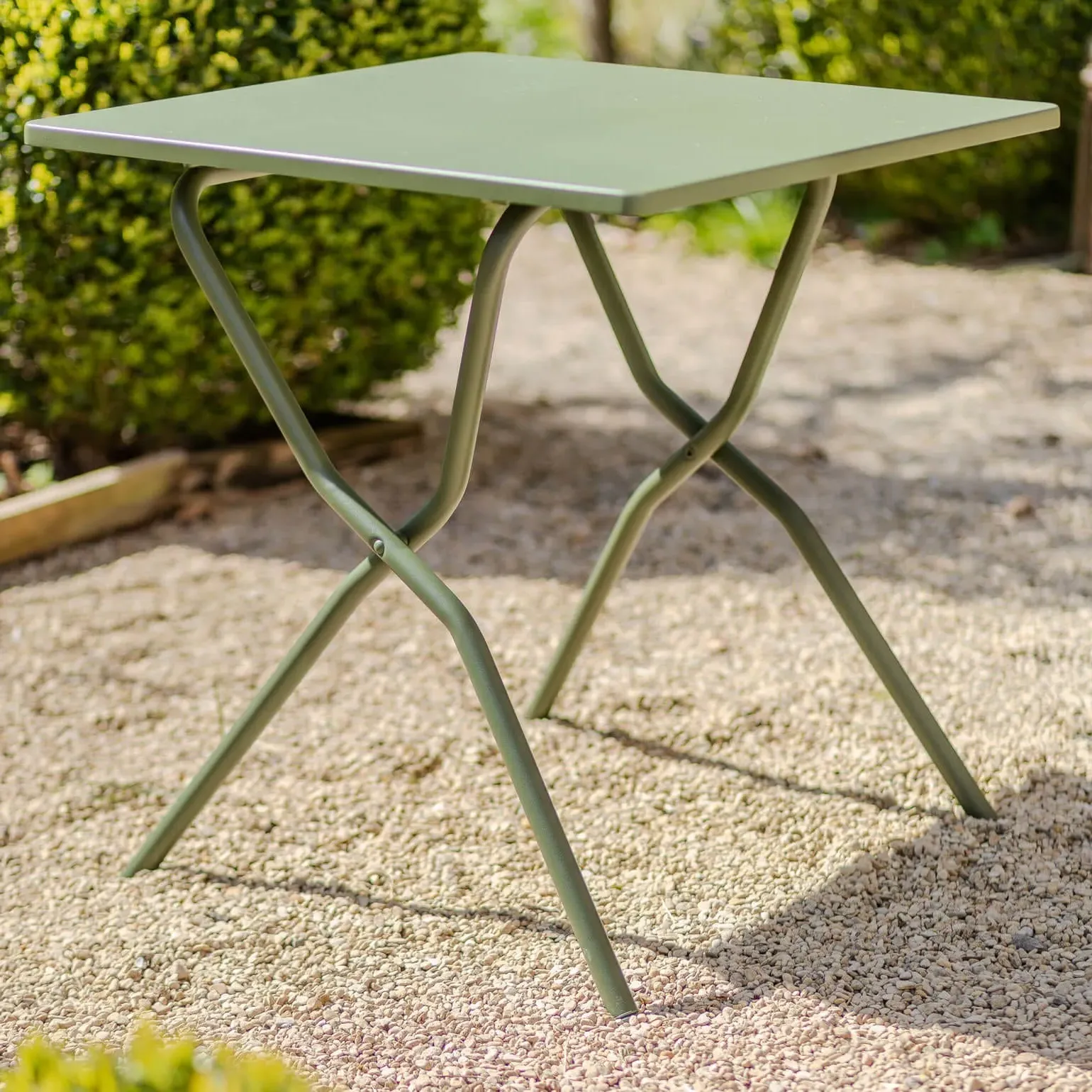 Square Balcony Table and Two Chairs Set - Moss Green, Canvas