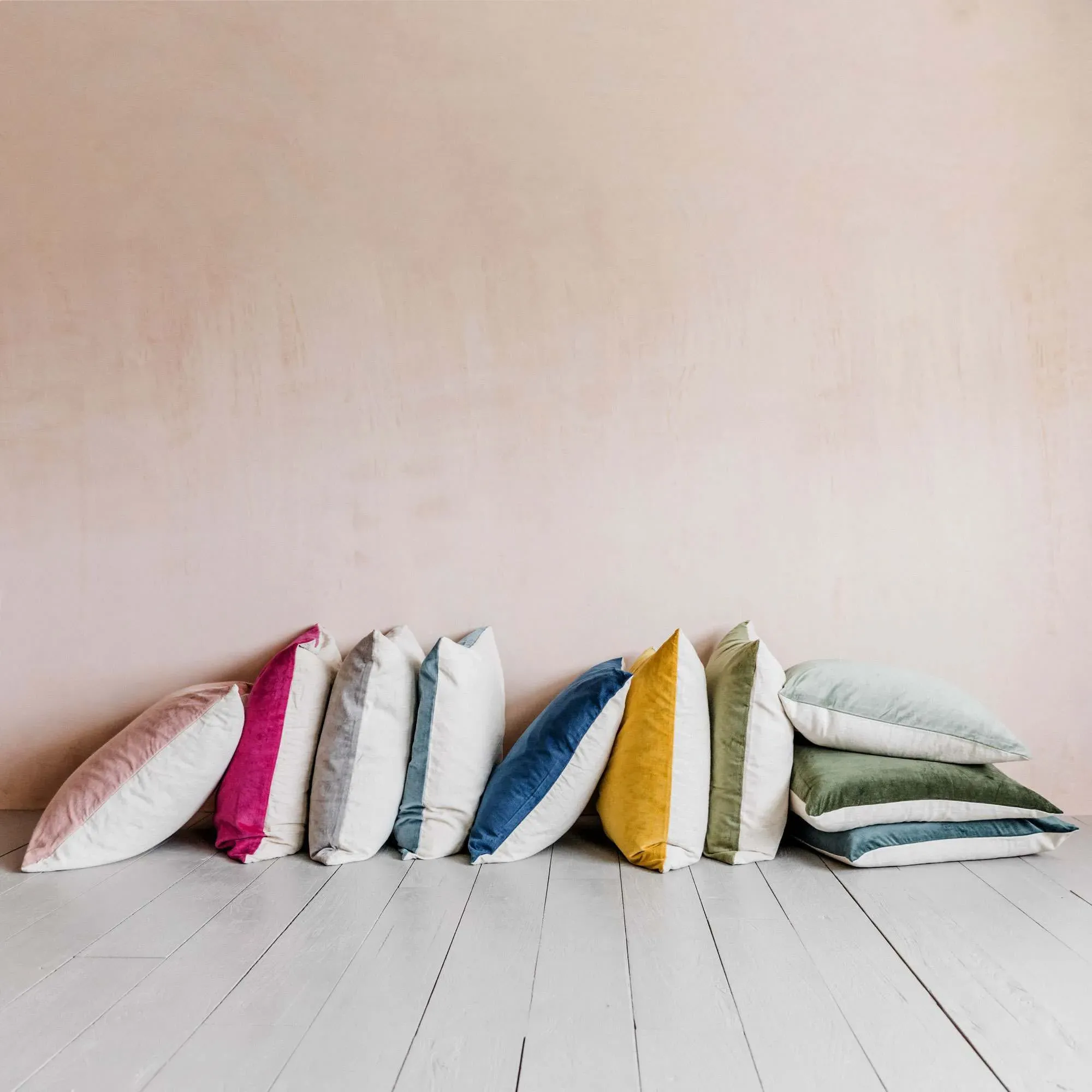 Square Cushion - Olive Green, Velvet