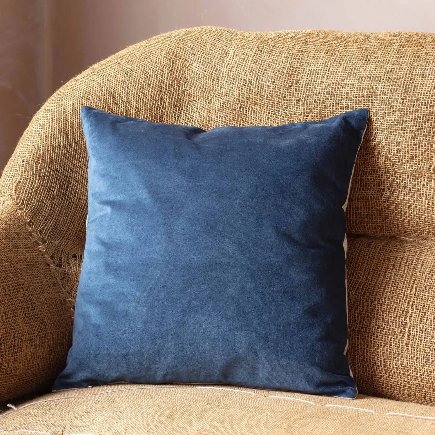 Square Cushion - Olive Green, Velvet