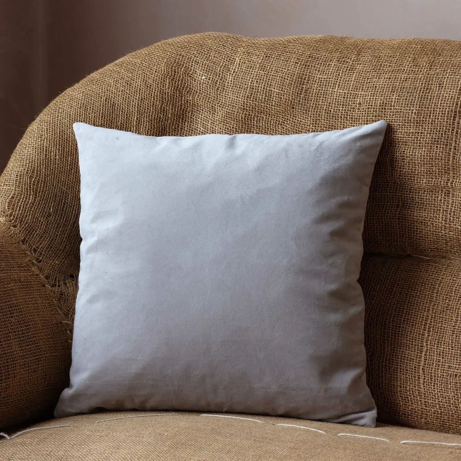 Square Cushion - Olive Green, Velvet