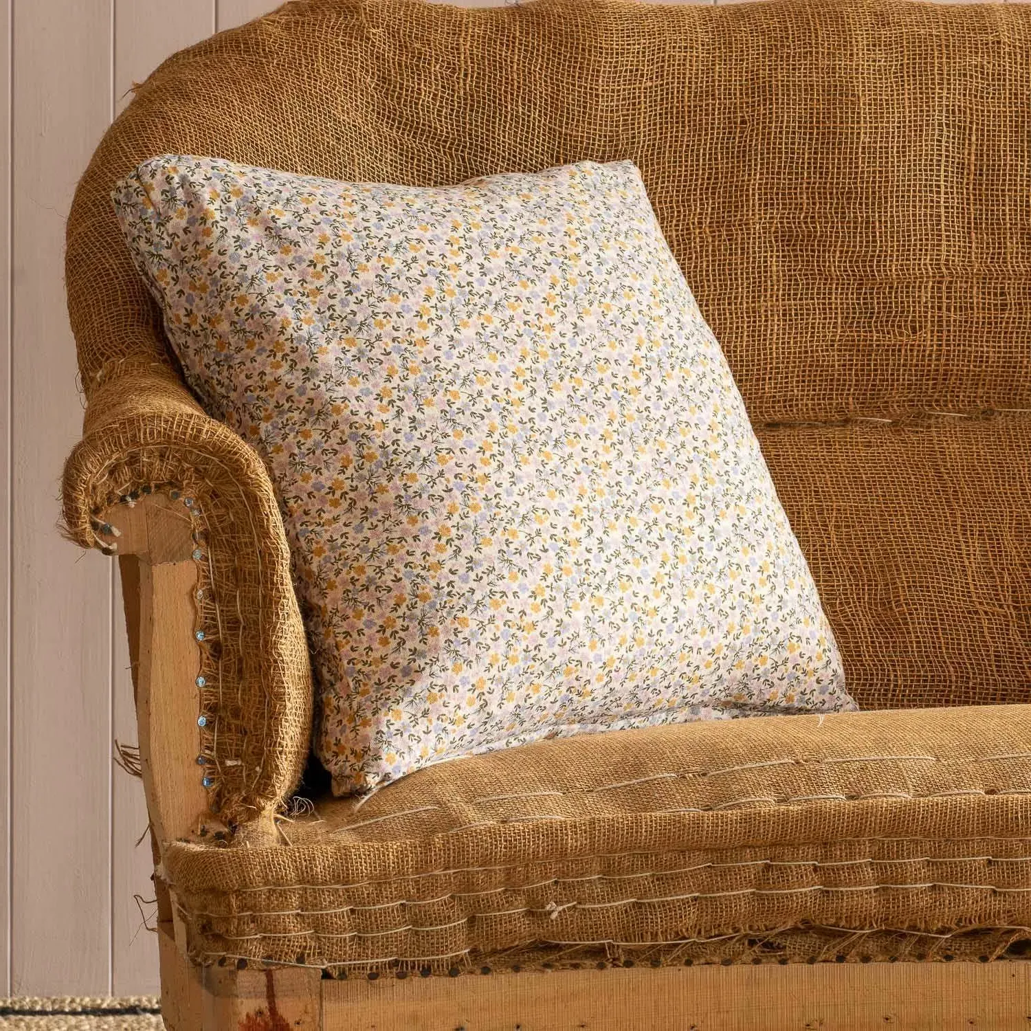 Square Cushion with Floral Print - Multi-Colour, Cotton image