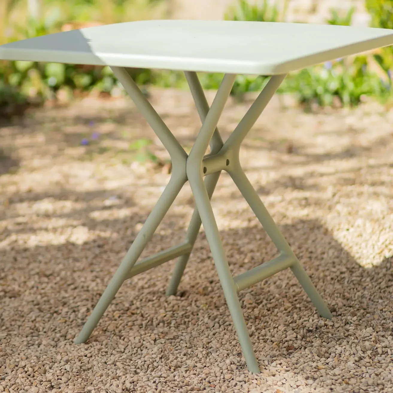 Square Garden Dining Table - Moss Green, Polypropylene