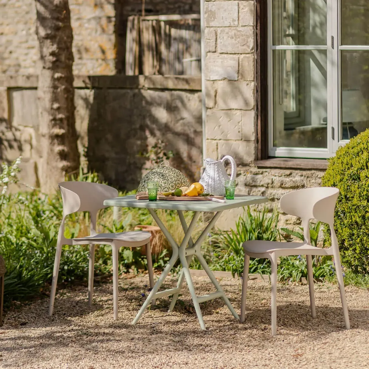 Square Garden Dining Table - Moss Green, Polypropylene image