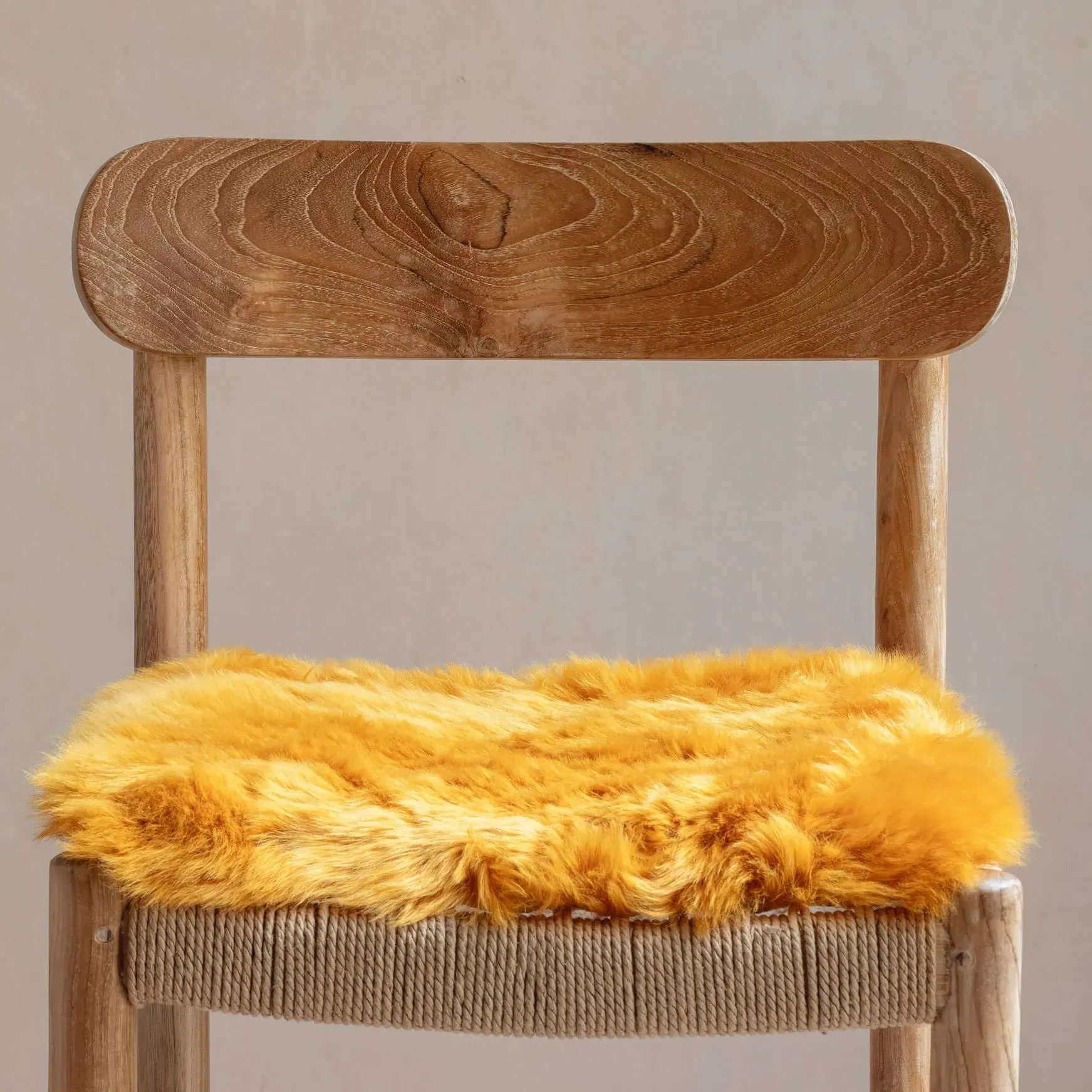 Square Seat Pad - Mustard, Sheepskin image