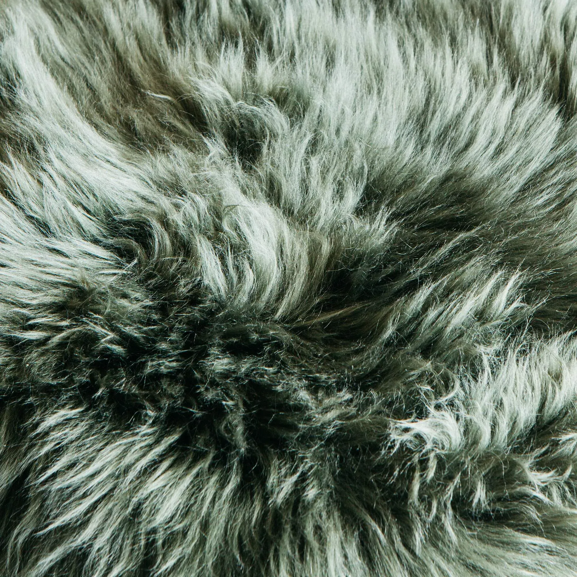 Square Sheepskin Seat Pad - Moss Green