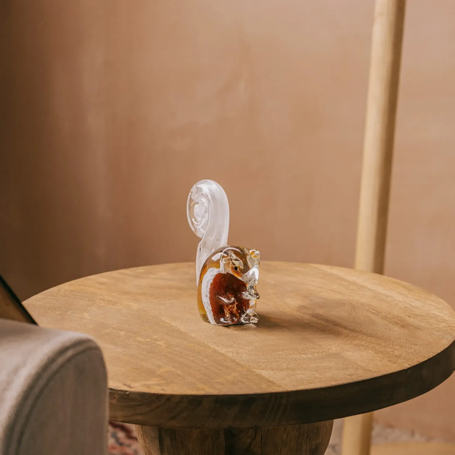 Squirrel Glass Ornament - Brown