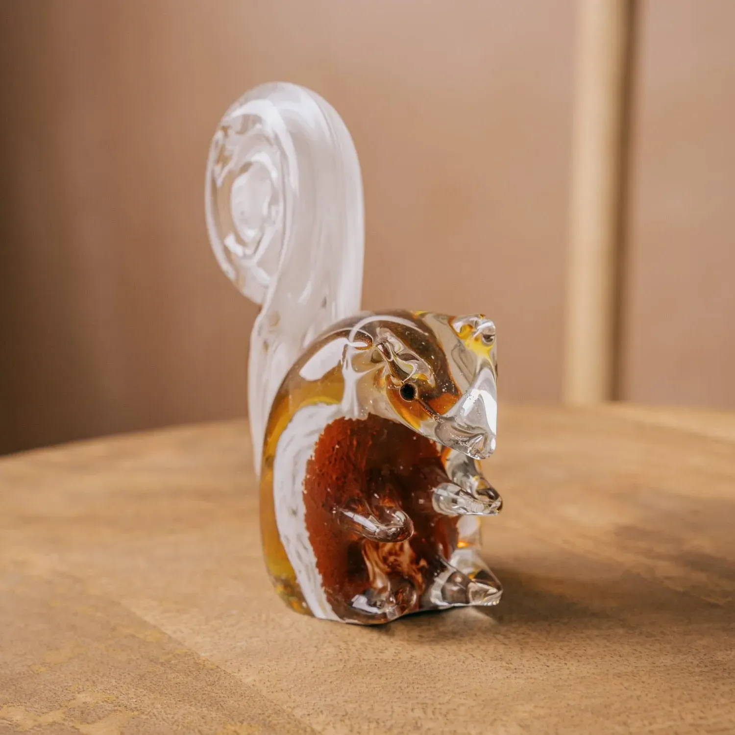 Squirrel Glass Ornament - Brown image
