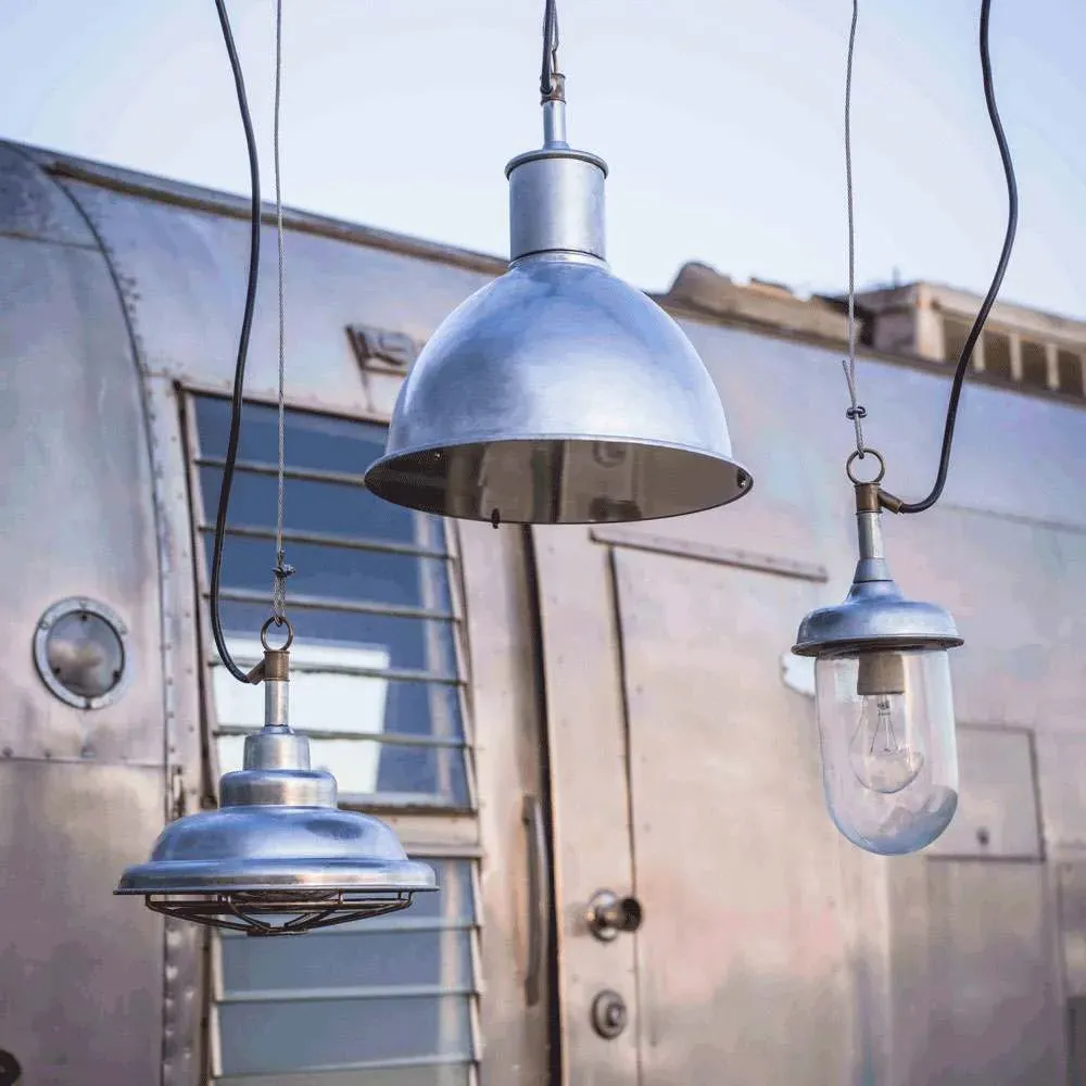 St. Ives Harbour Outdoor Pendant - Galvanised Steel, Brass