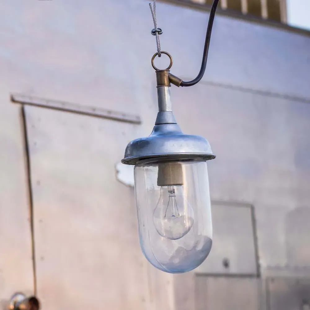 St. Ives Harbour Outdoor Pendant - Galvanised Steel, Brass