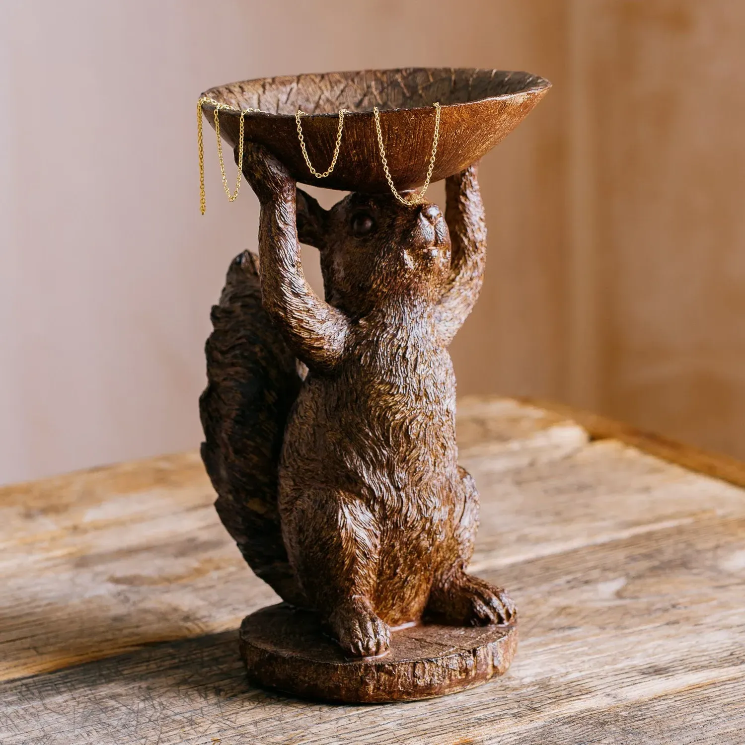 Standing Squirrel Trinket Dish - Resin