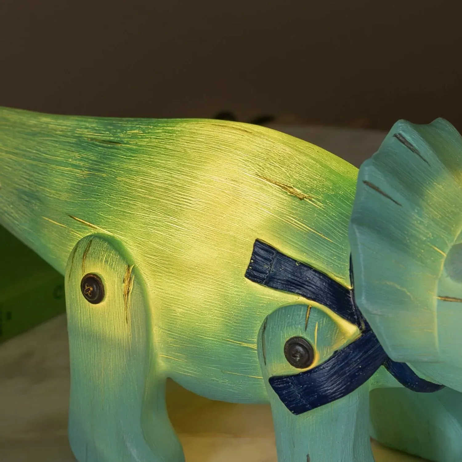 Standing Triceratops Night Light - Green