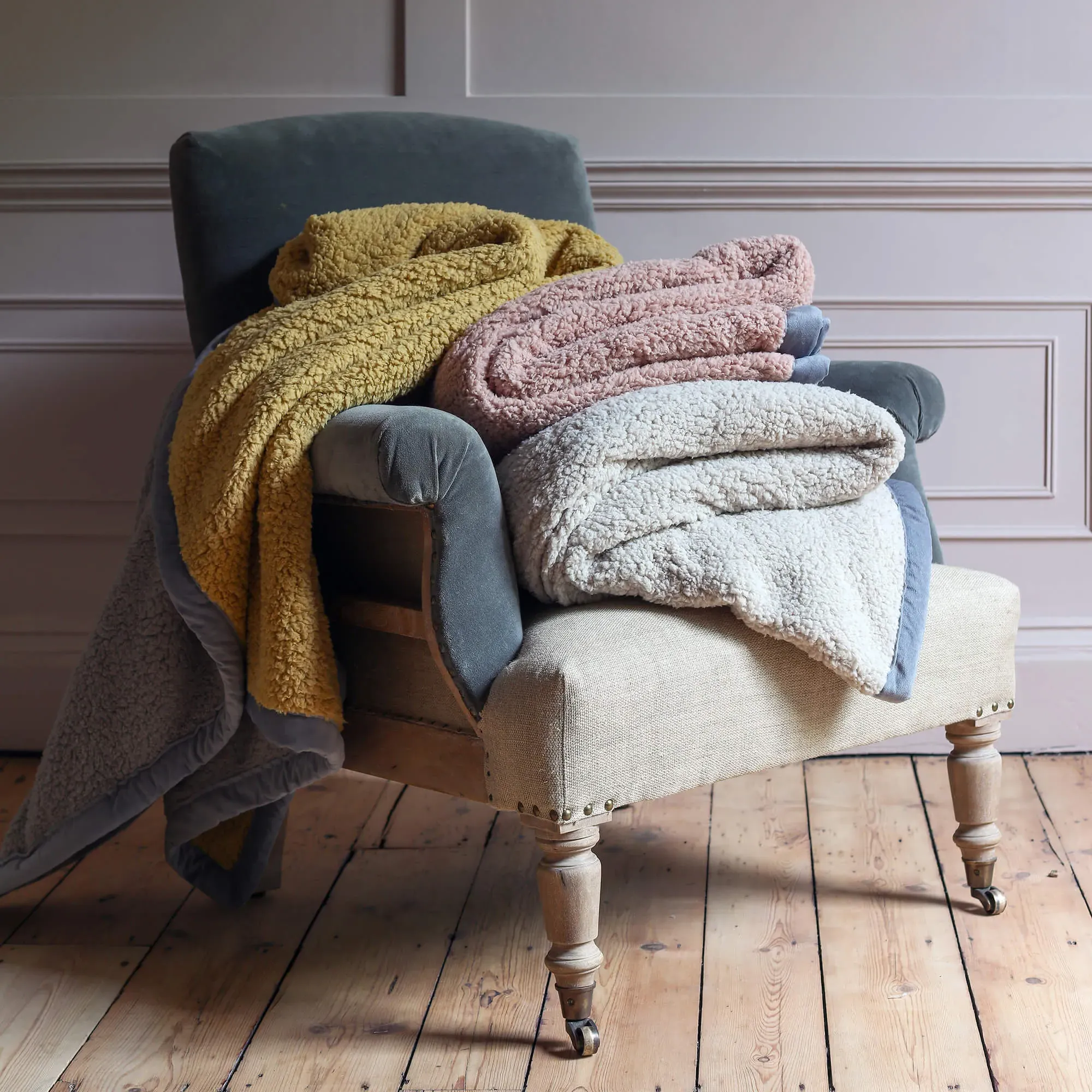 Stanley Deconstructed Armchair - Natural Linen, Velvet