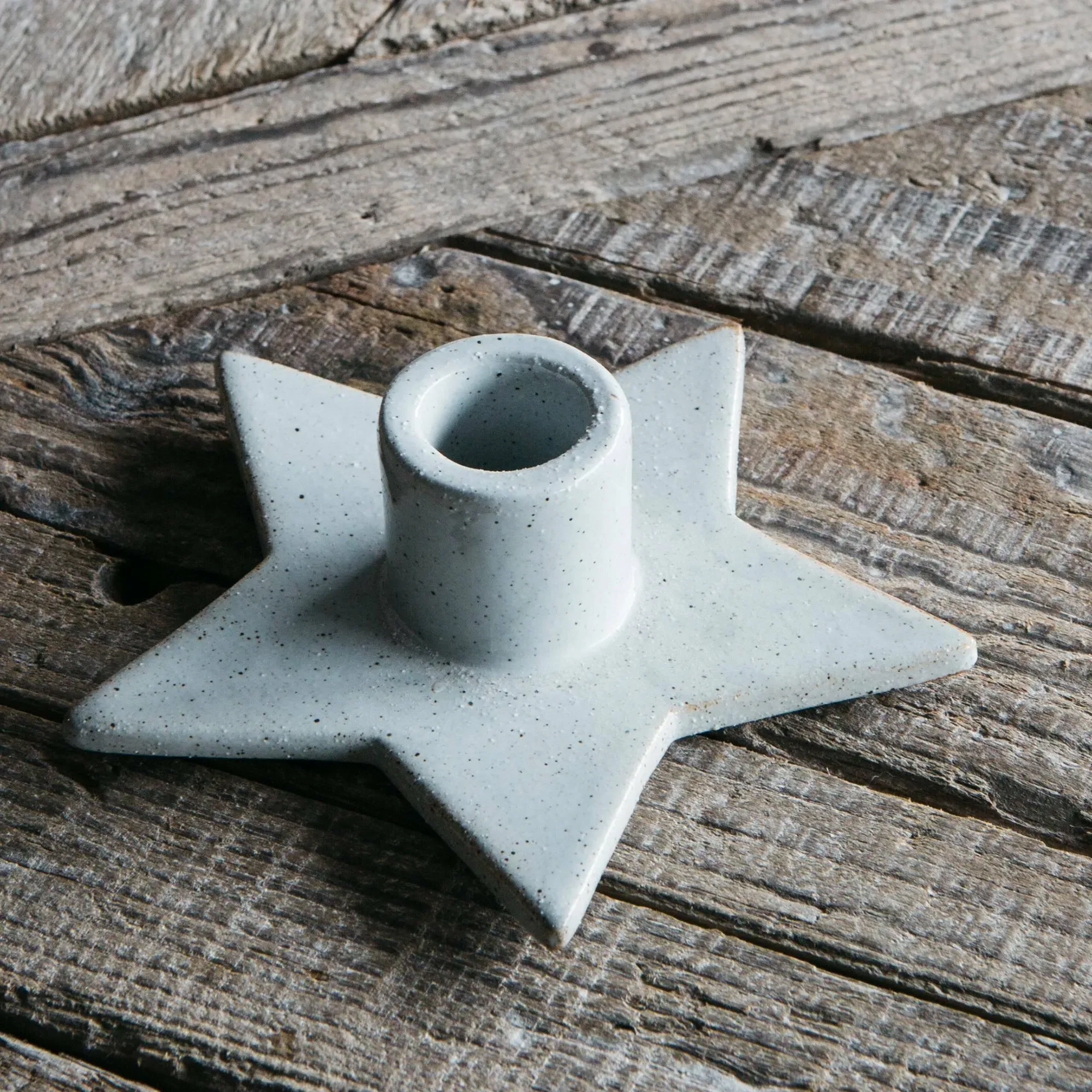 Star Ceramic Candle Holder - Porcelain