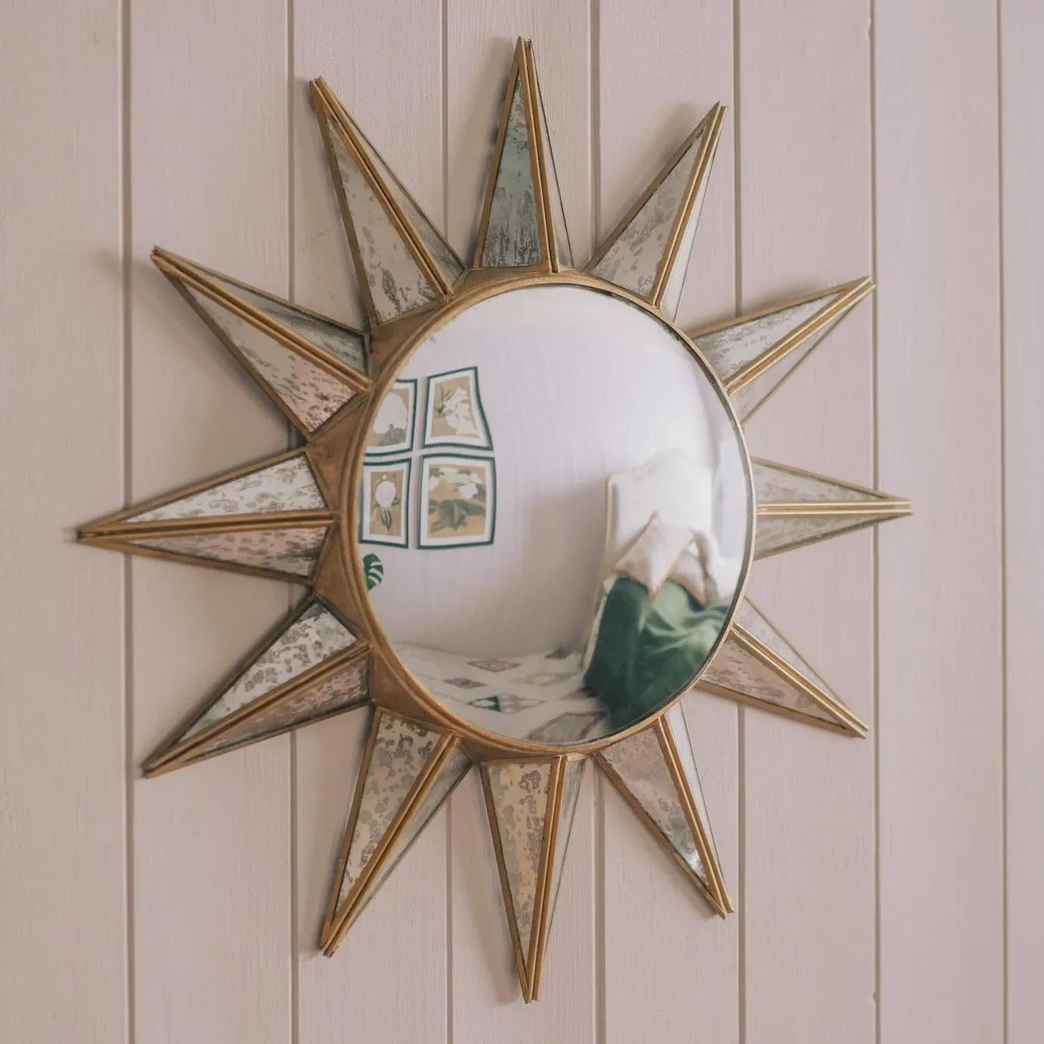 Star Convex Large Wall Mirror - Gold