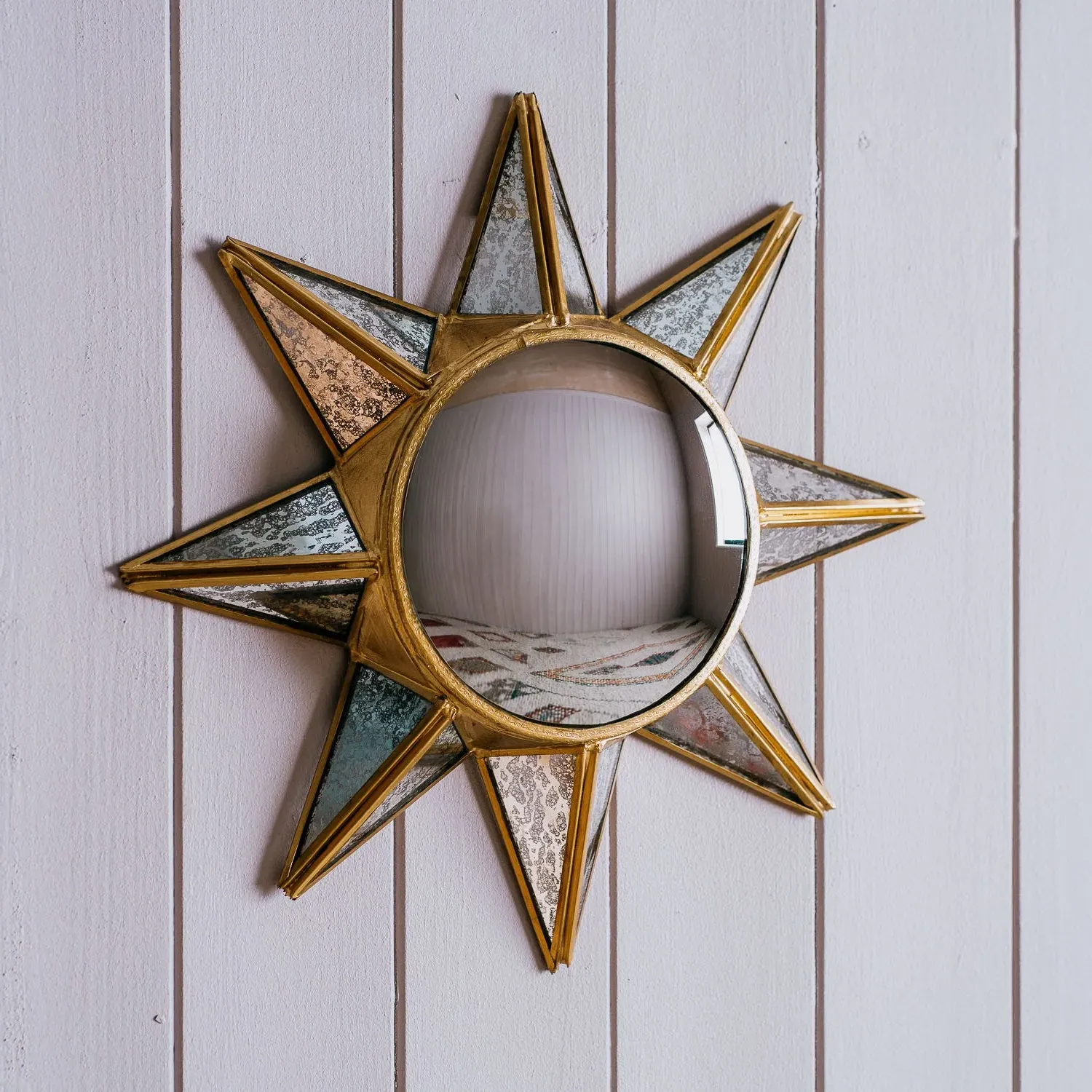 Star Convex Small Wall Mirror - Gold