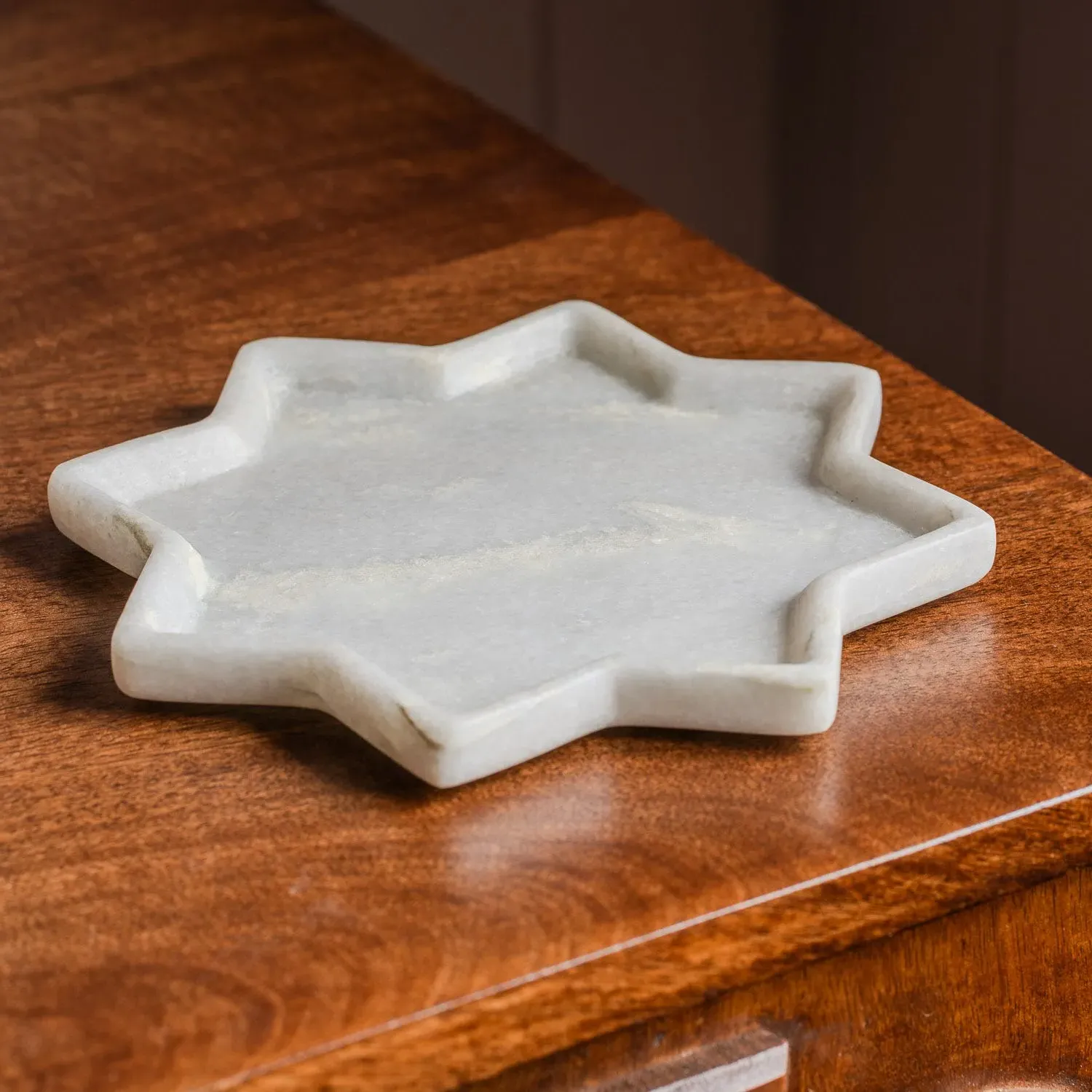 Star Marble Decorative Trinket Plate - Ivory