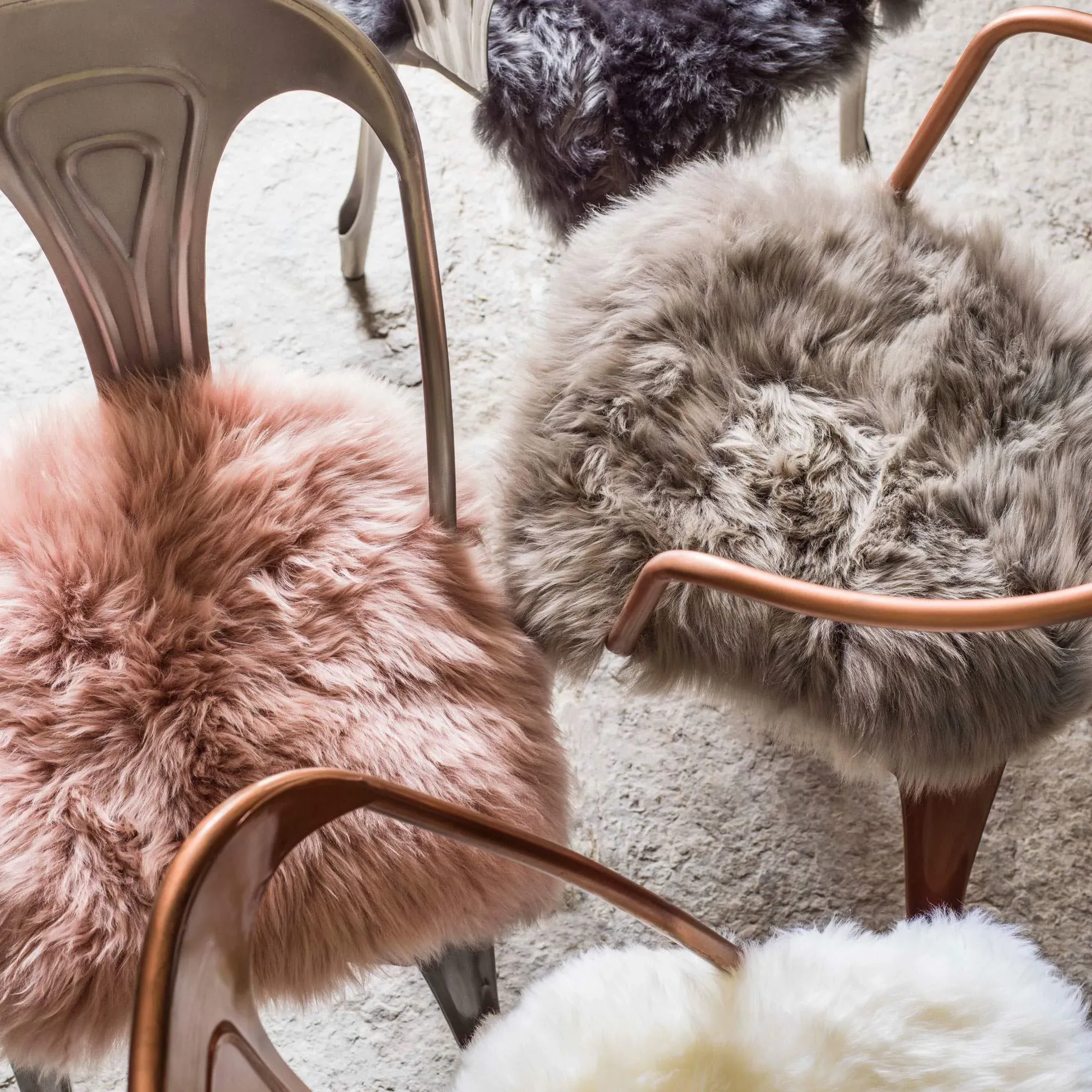 Steel Sheepskin Seat Pad - Grey image