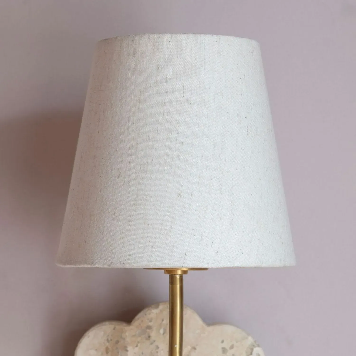 Stone Flower Wall Sconce - White, Brass