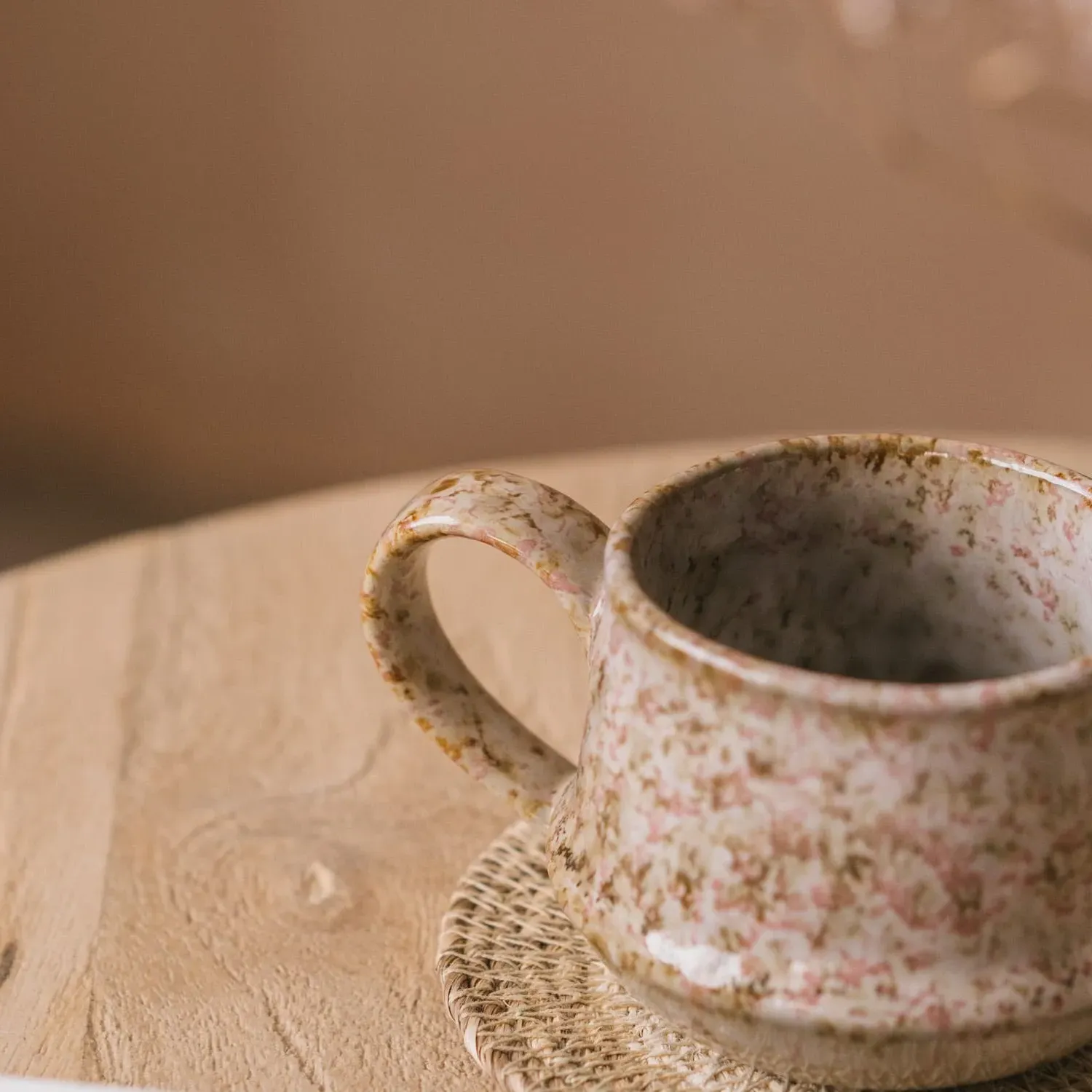 Stoneware Mug - Pink & Brown