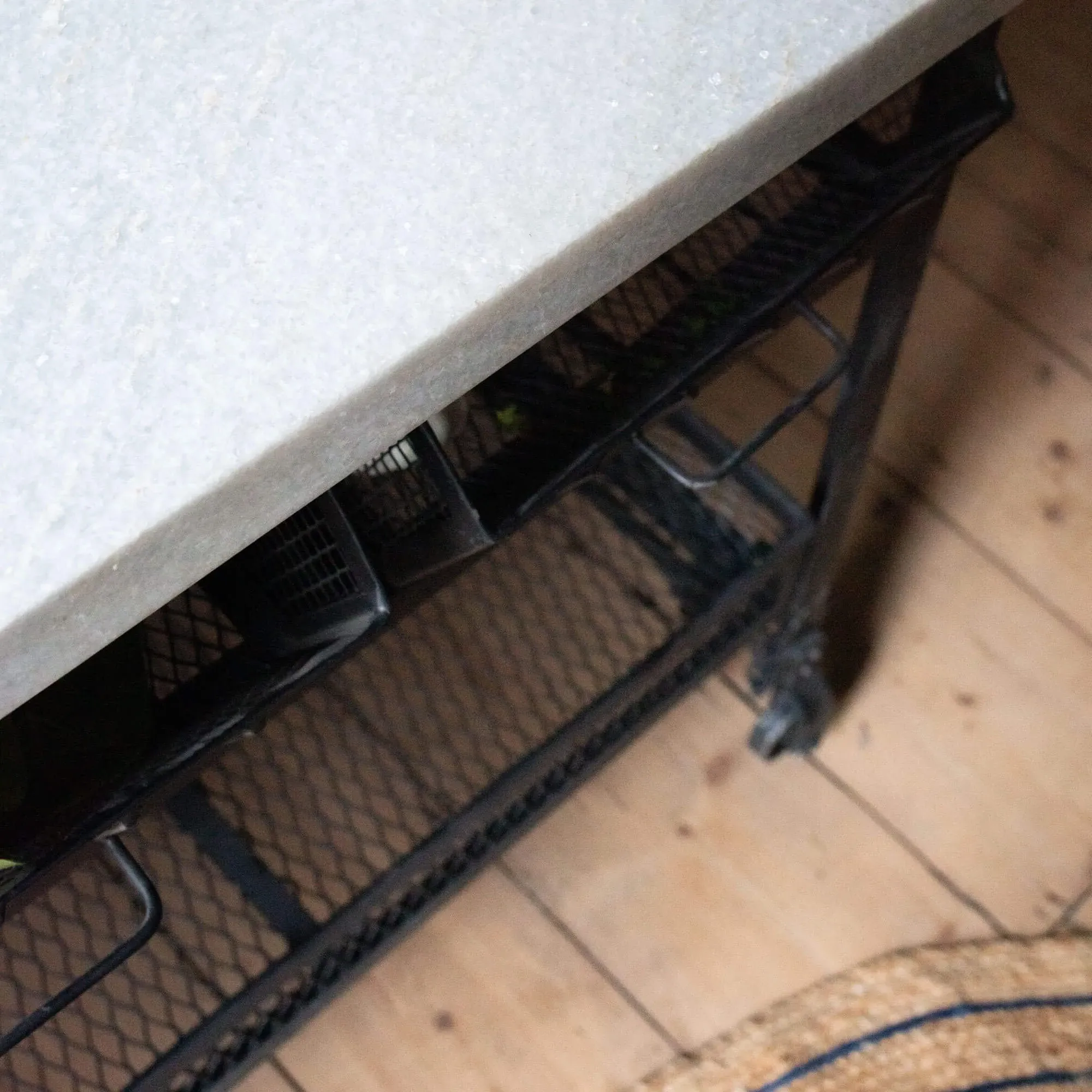 Storage Console on Wheels - White, Marble