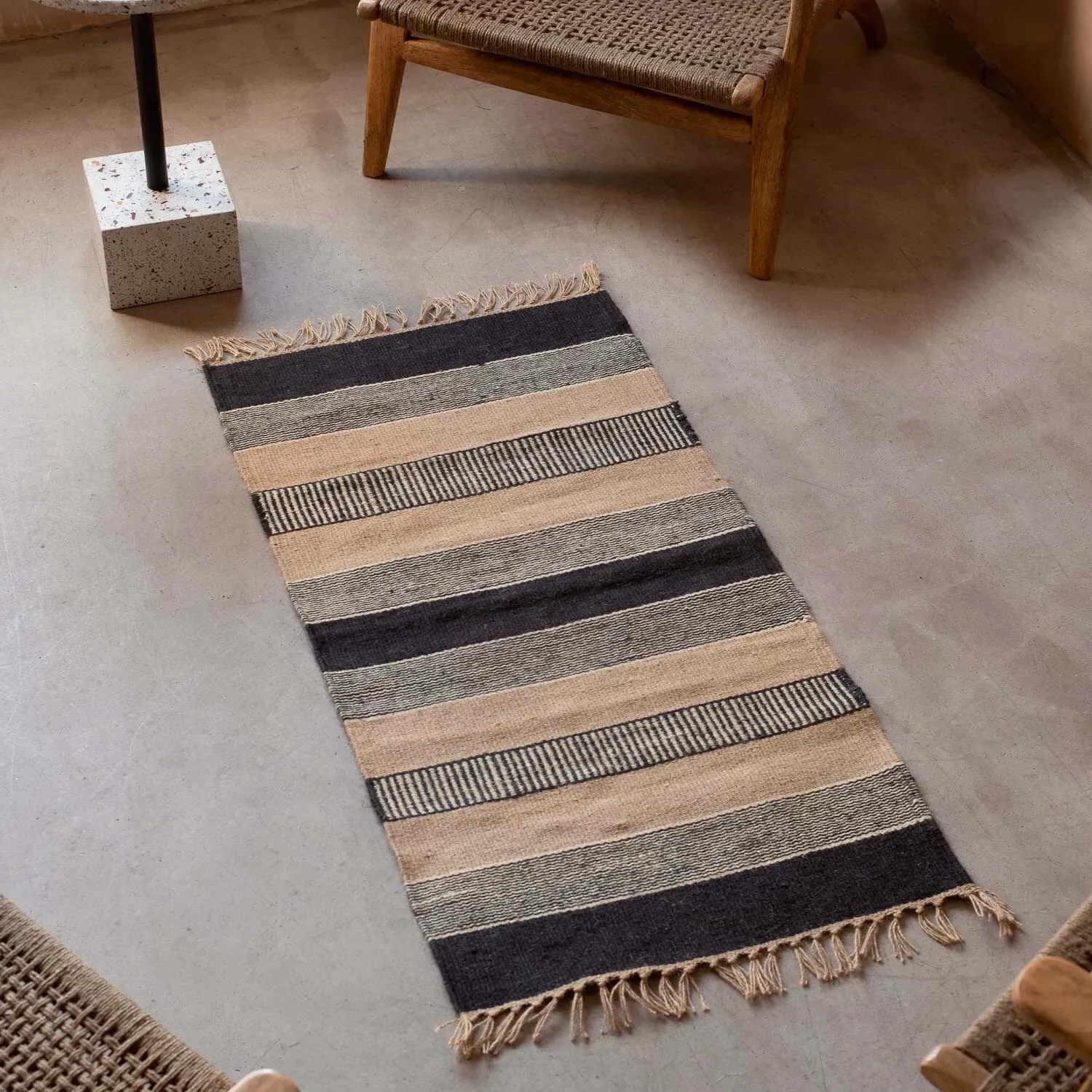 Striped Rug - Blush, Jute image