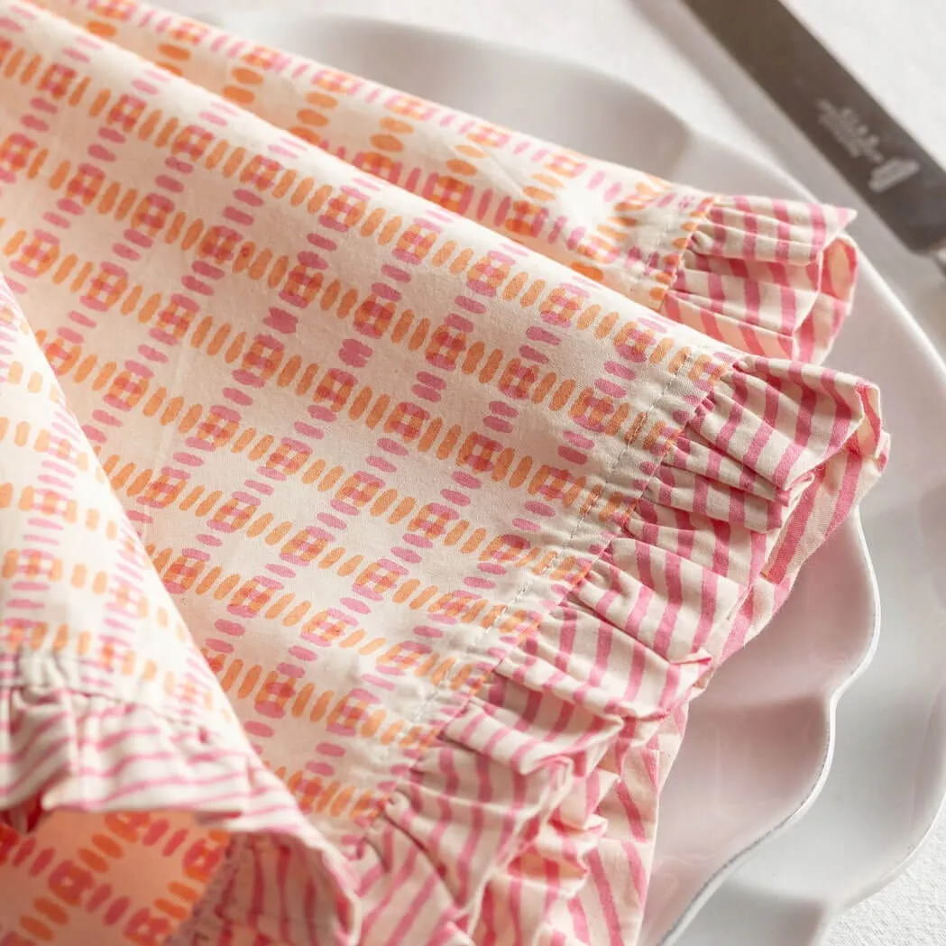 Sundae Frill Napkin - Pink, Cotton