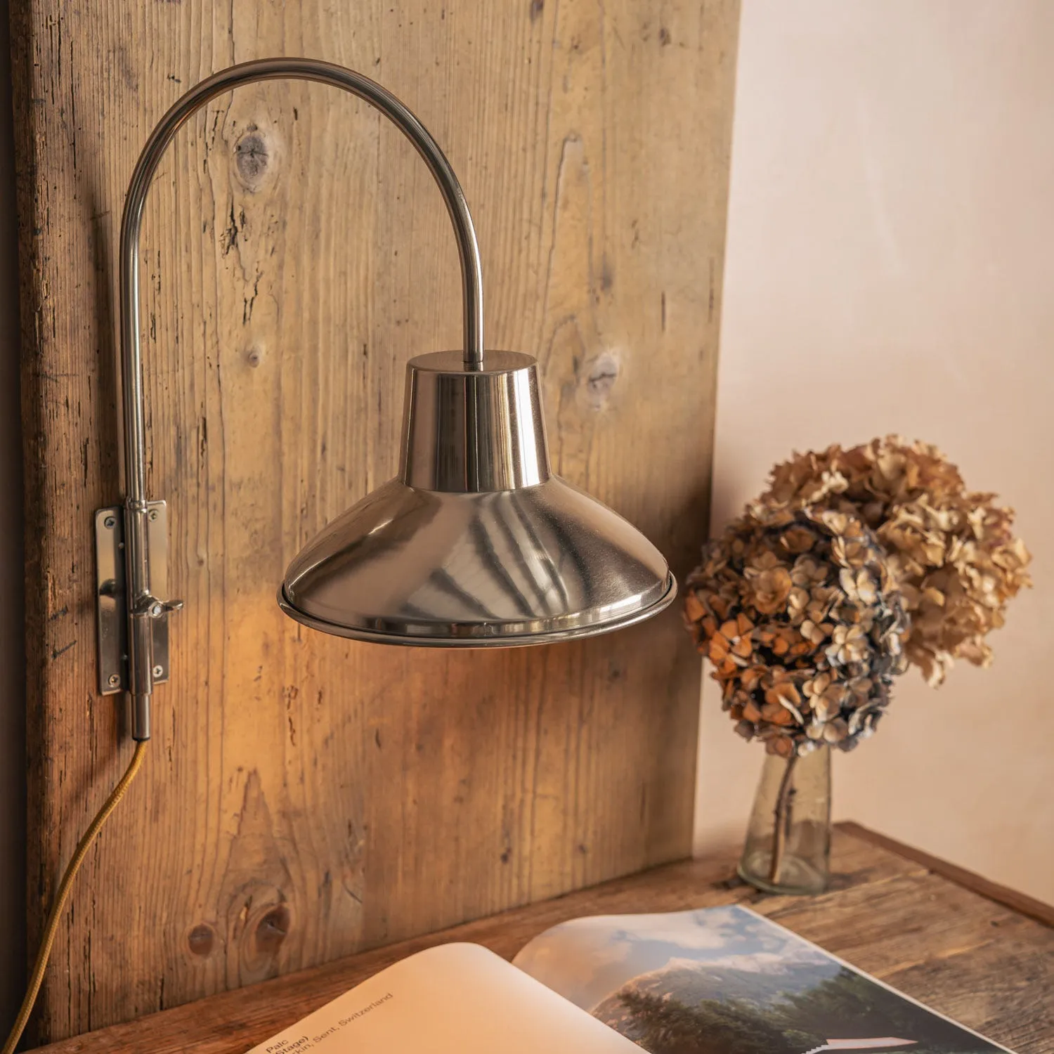 Swan Neck Wall Light - Steel, Iron