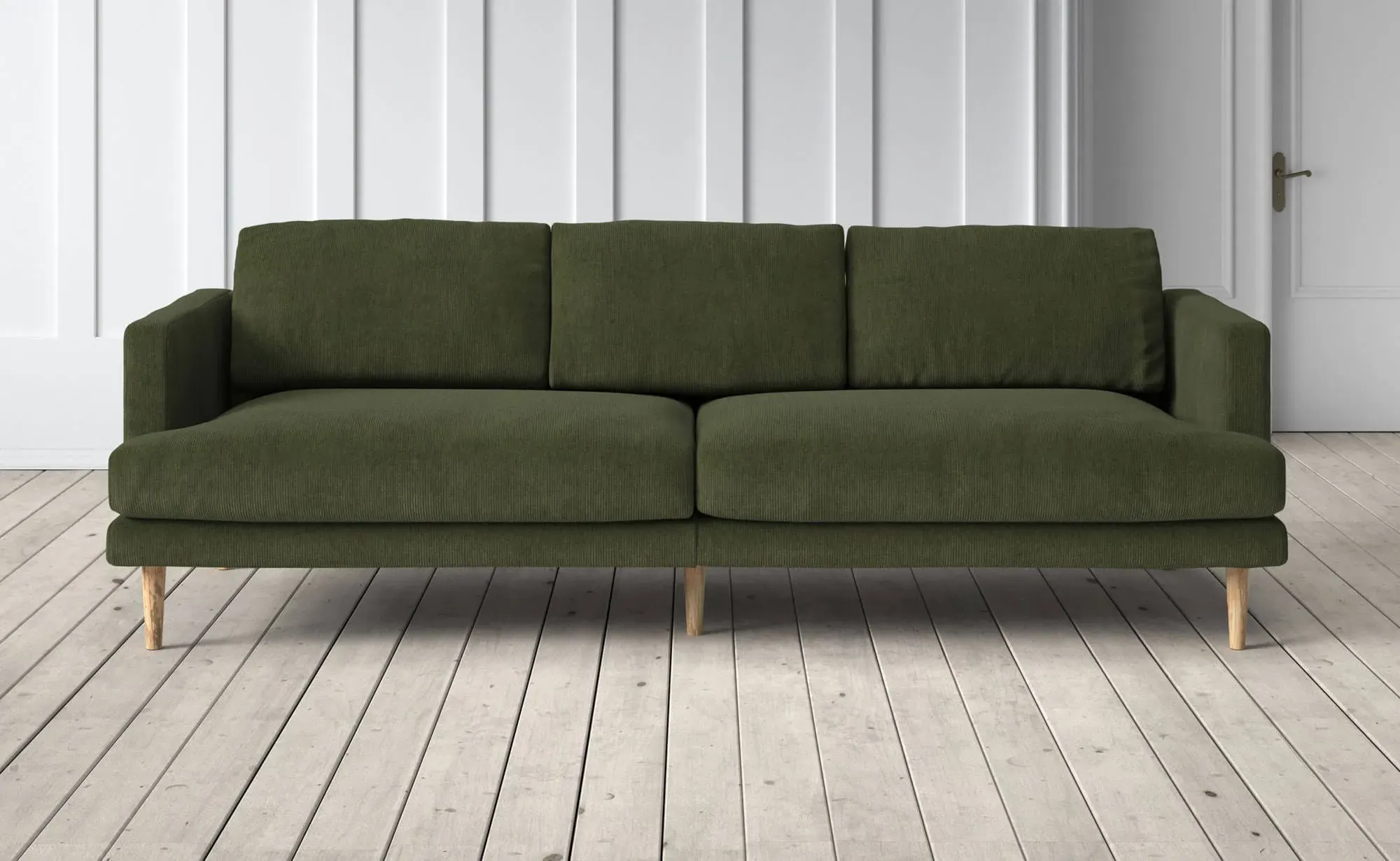 Sydney 3-Seater Sofa - Dark Green, Cord