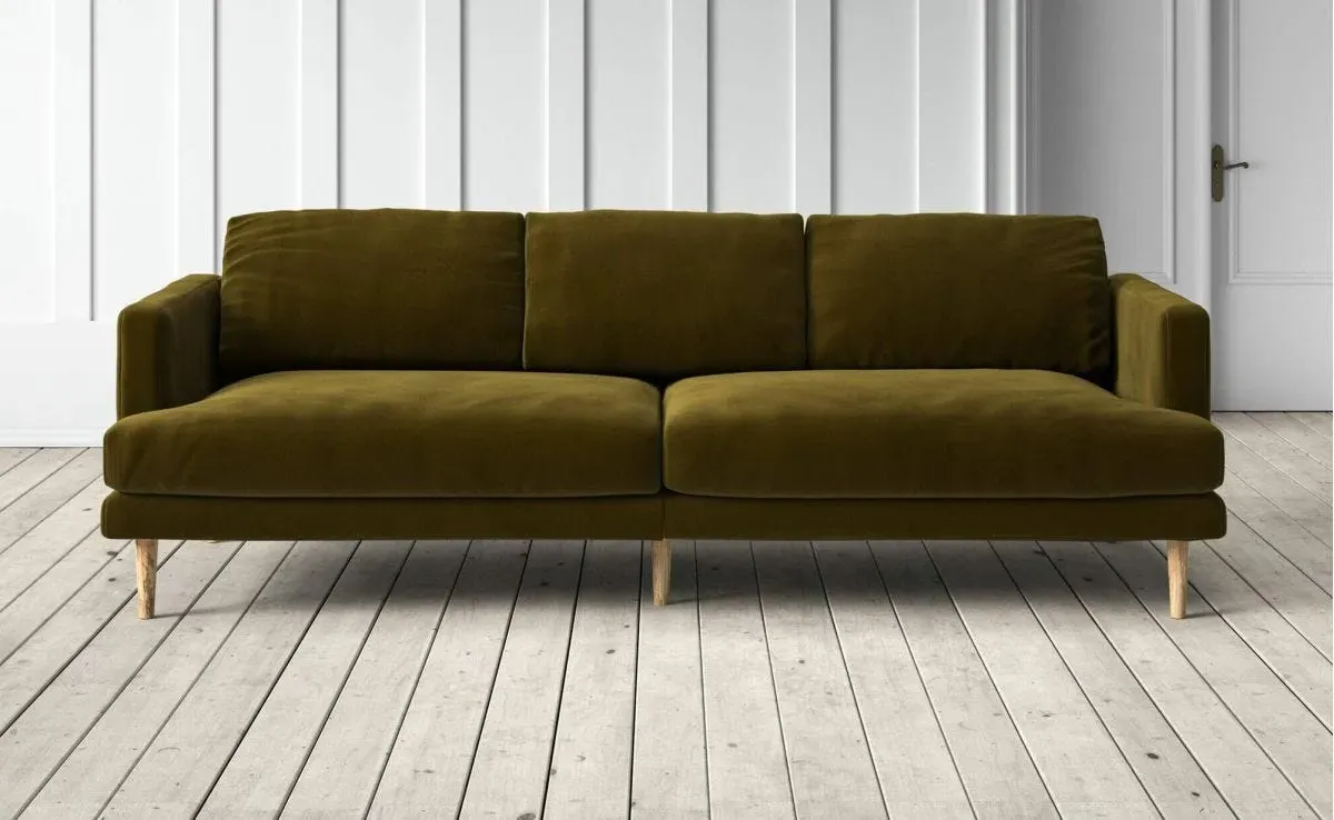 Sydney 3-Seater Sofa - Green, Velvet