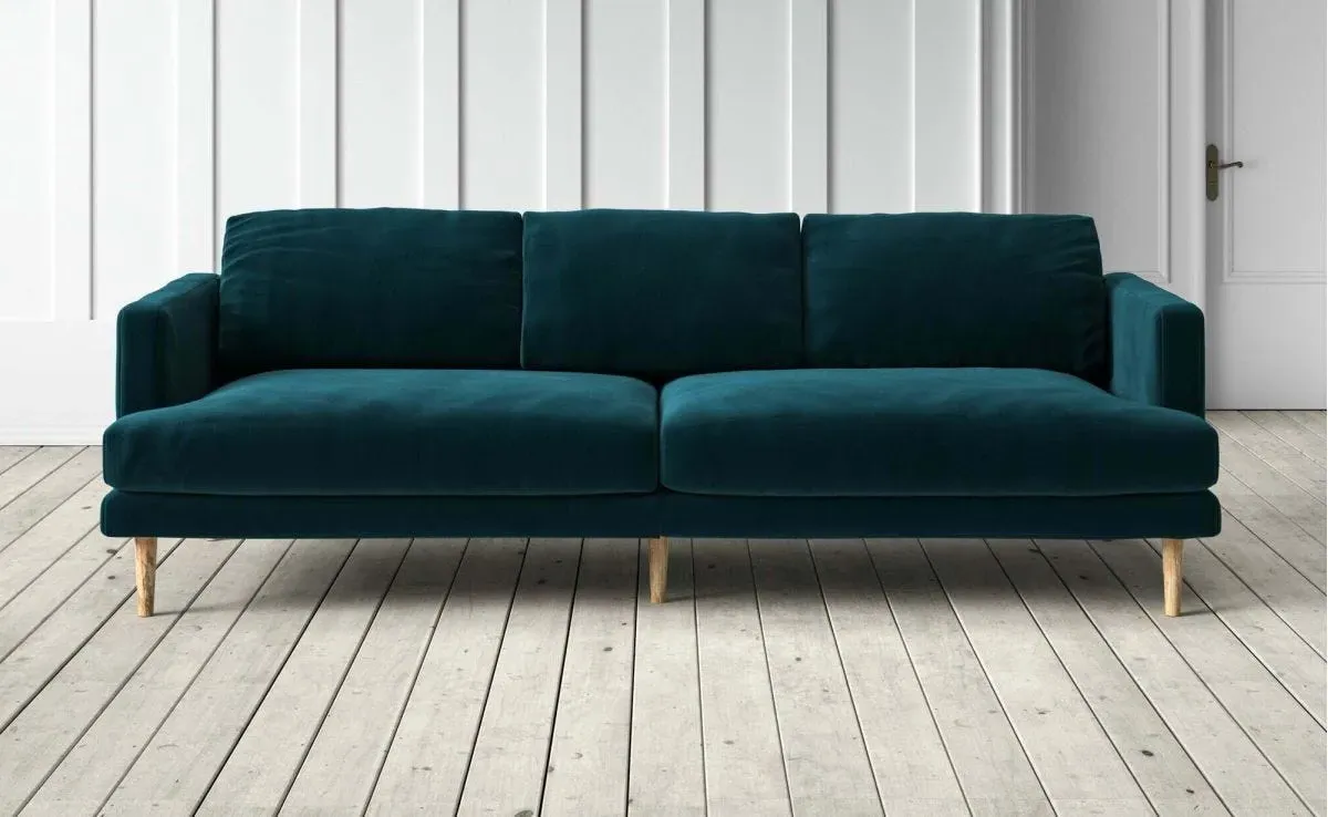 Sydney 3-Seater Sofa - Turquoise, Velvet
