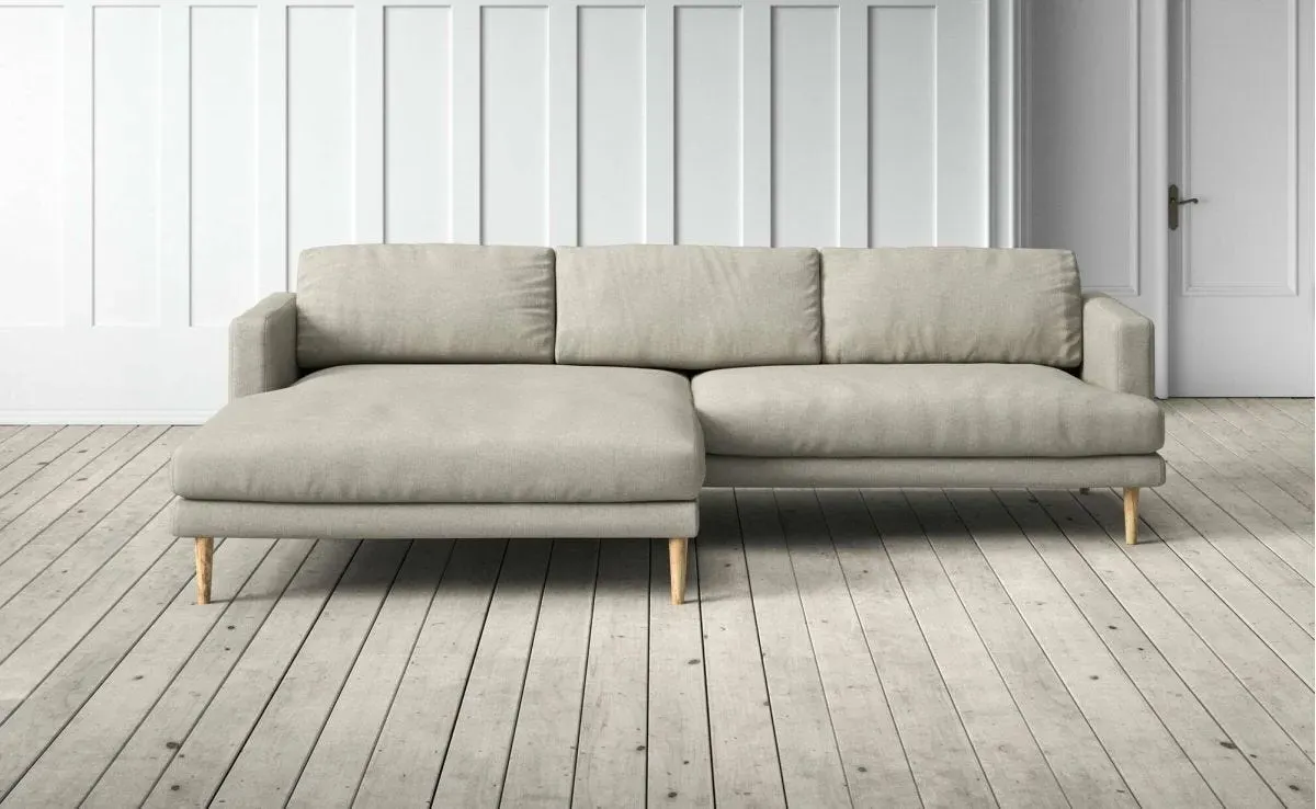 Sydney 4-Seater Right Chaise Sofa - Flax, Linen