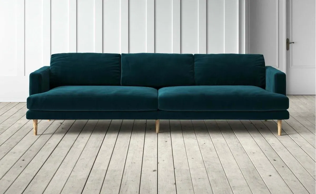 Sydney 4-Seater Sofa - Turquoise, Velvet