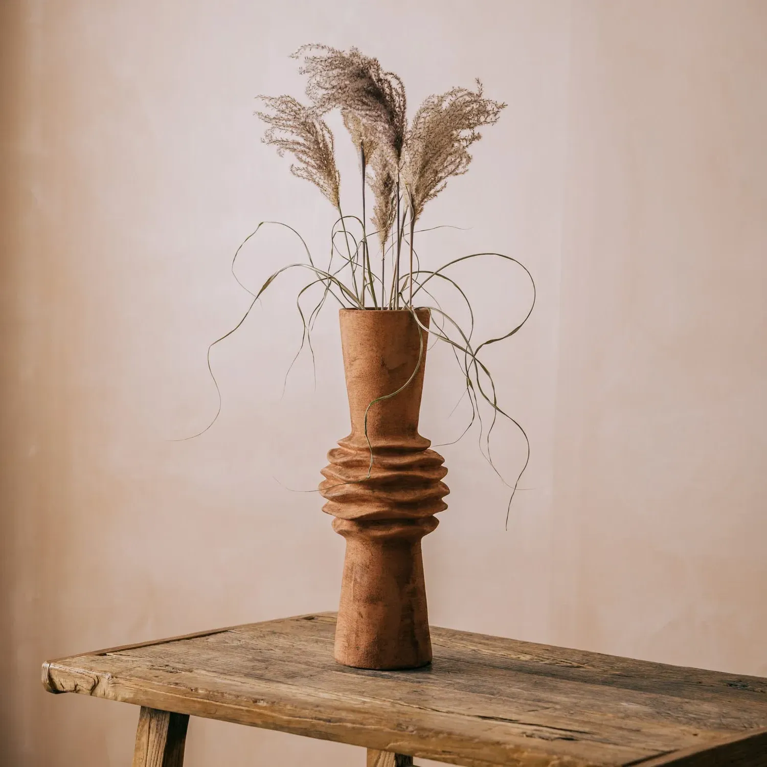 Tall Ceramic Vase - Terracotta