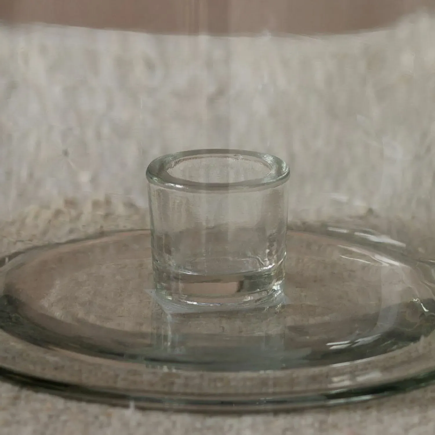 Tall Clear Glass Candle Holder