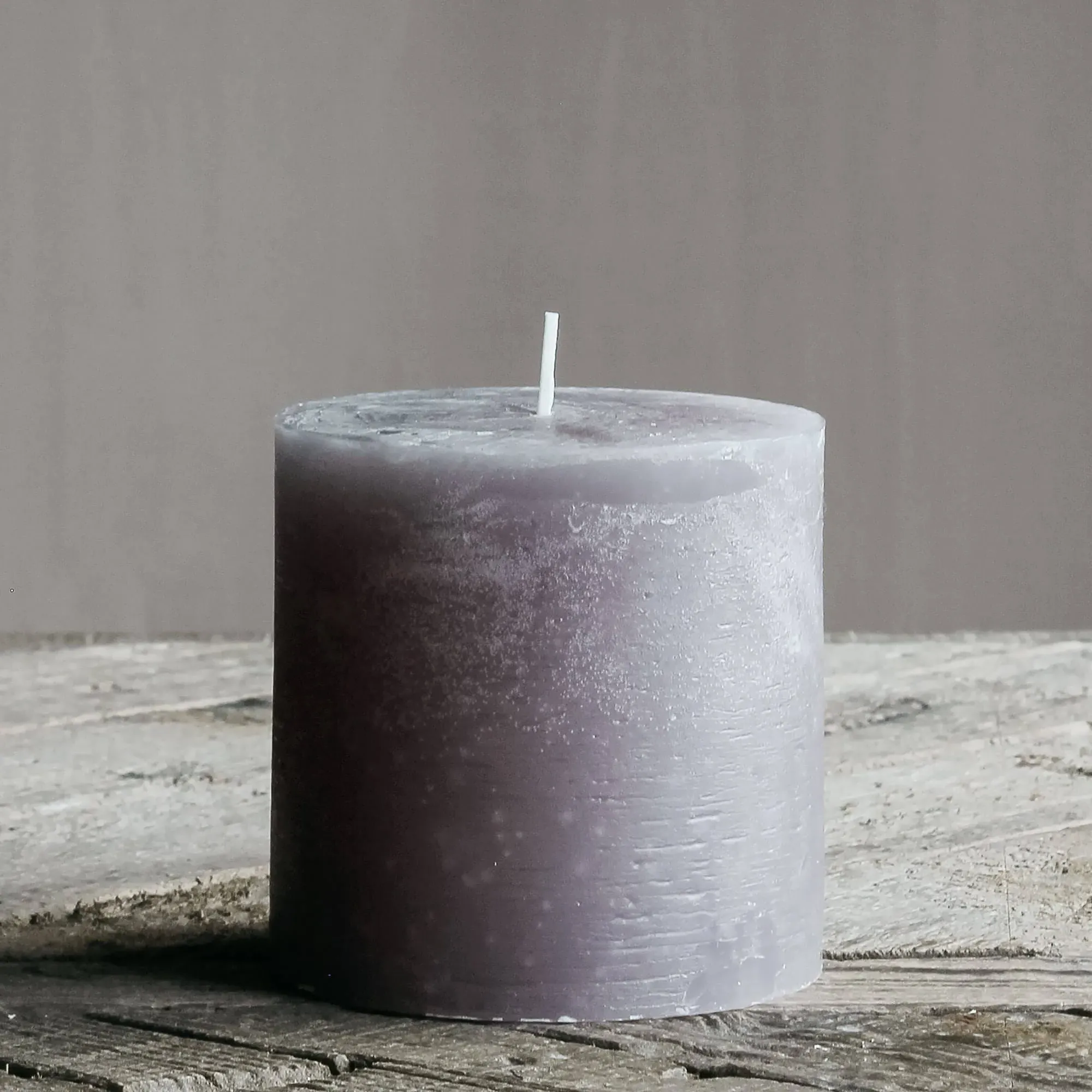 Tall Pillar Candle - Grey, Wax