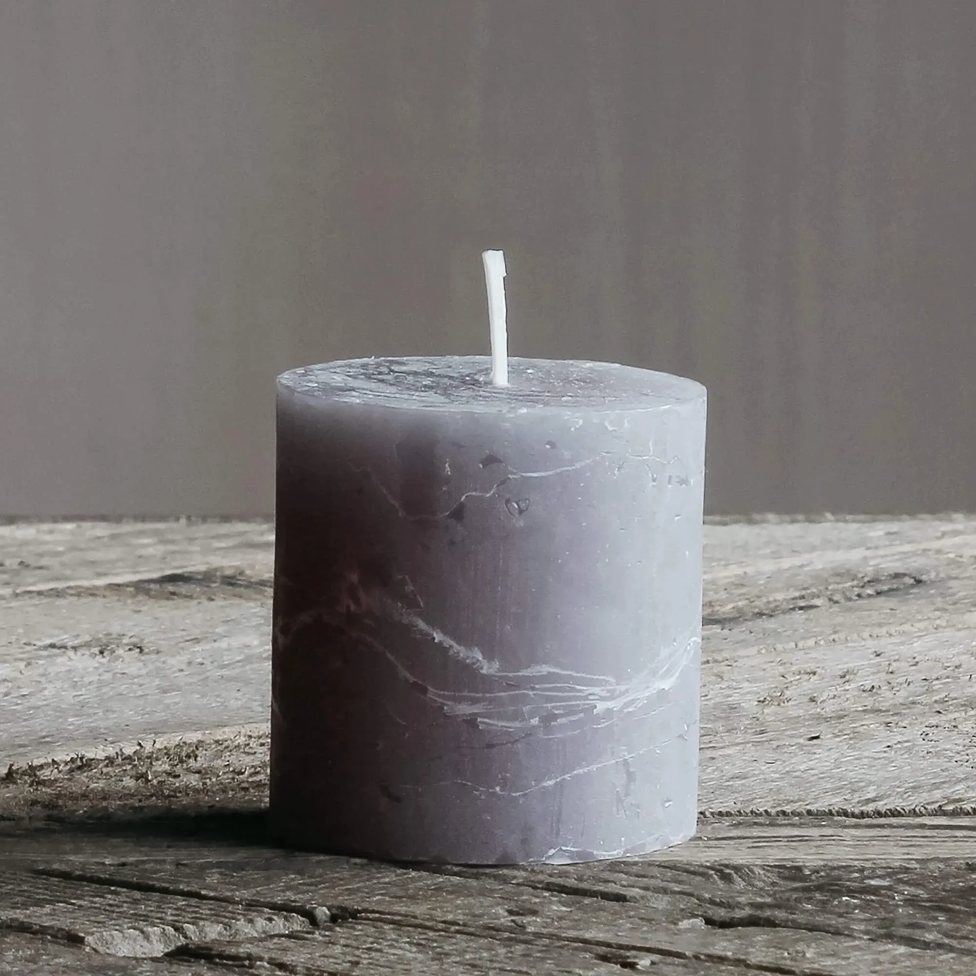 Tall Pillar Candle - Grey, Wax