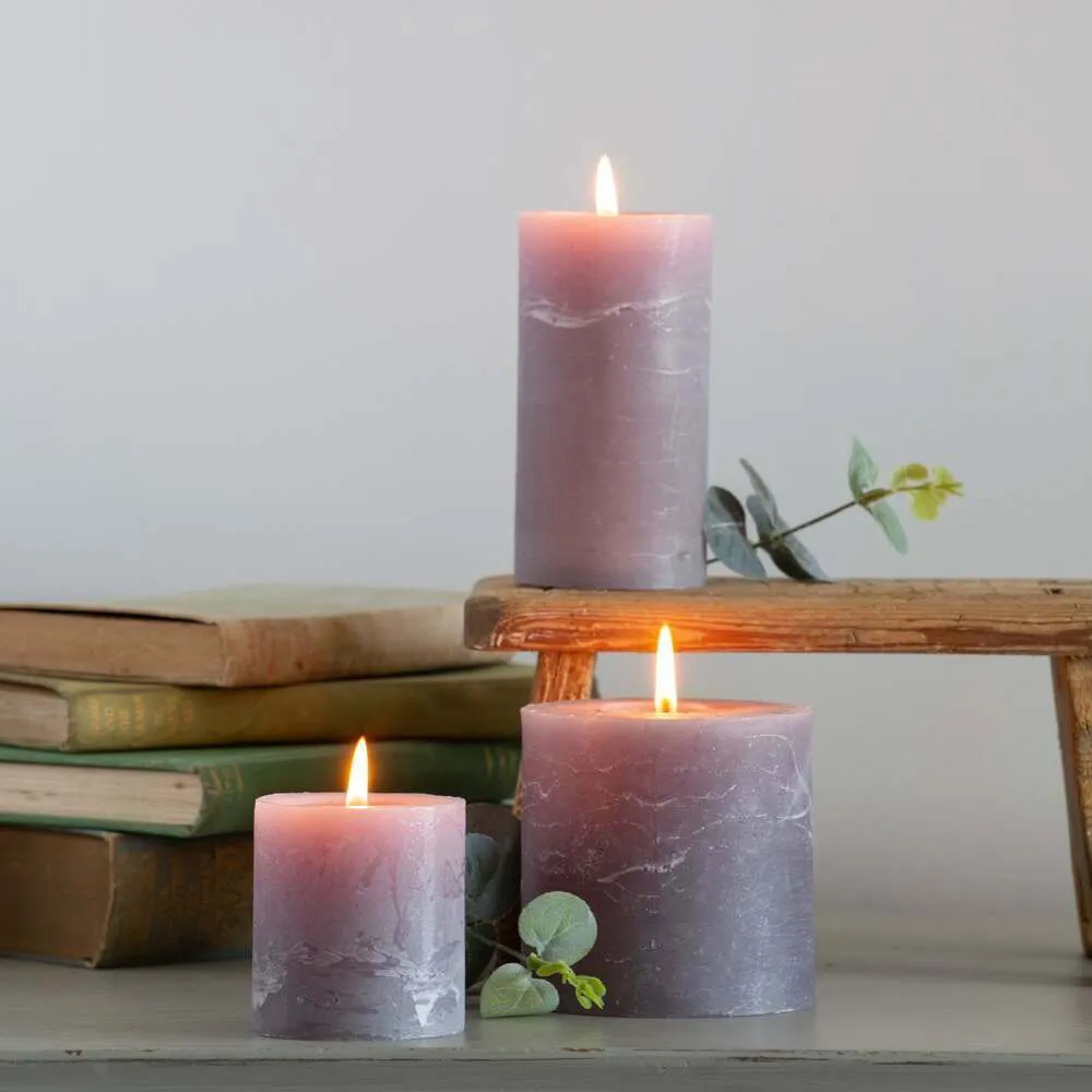Tall Pillar Candle - Grey, Wax