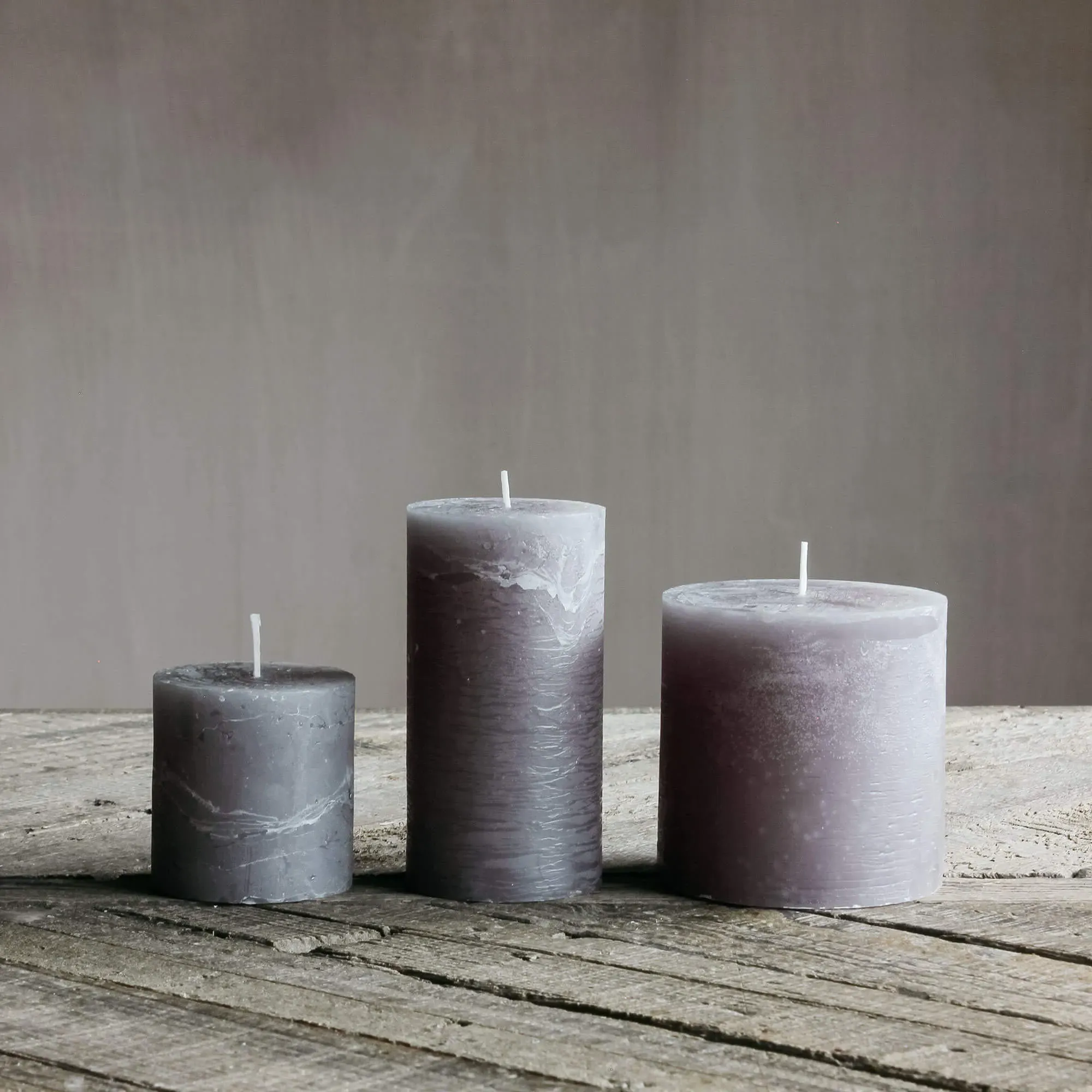 Tall Pillar Candle - Grey, Wax