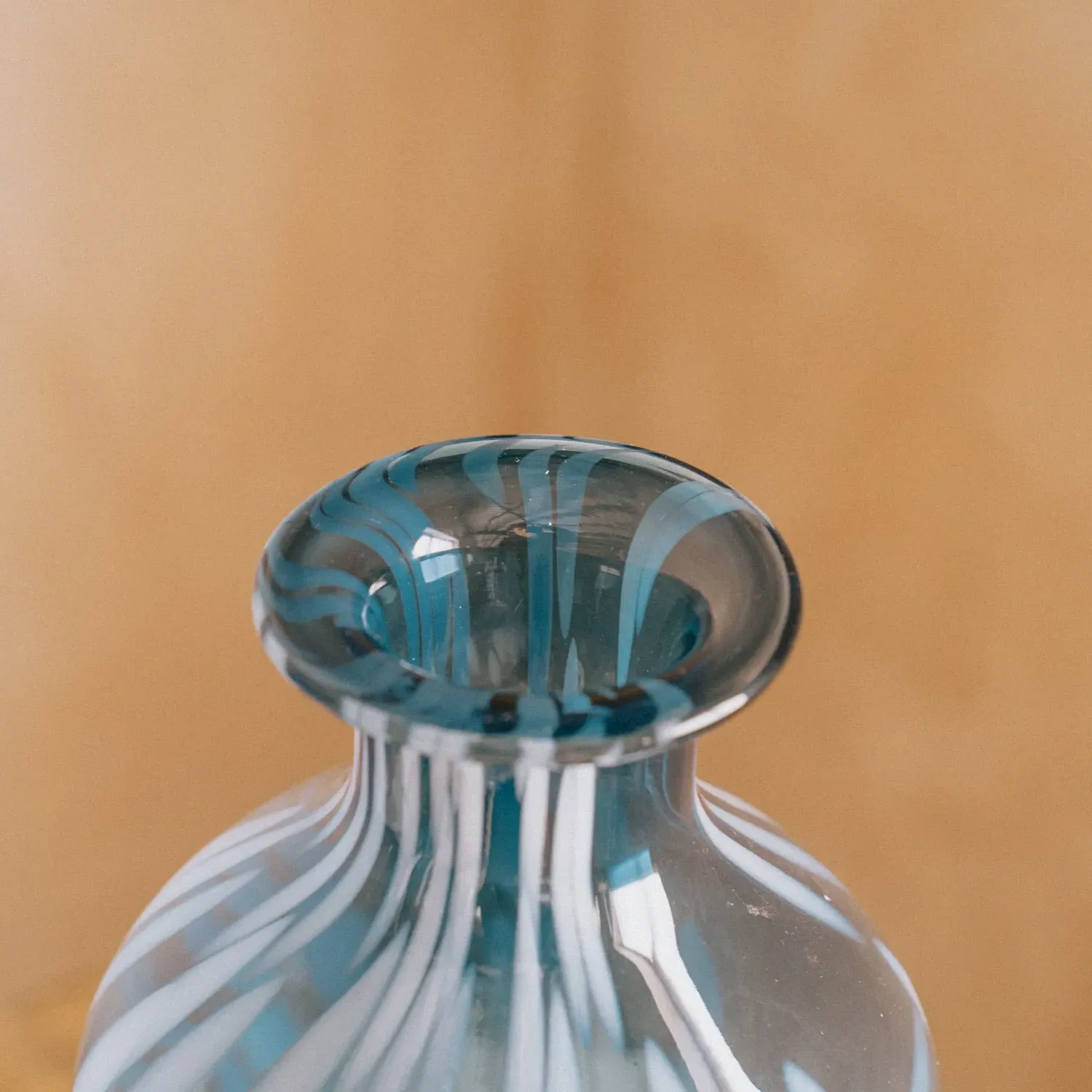 Tall Speckled Glass Bottle - Blue