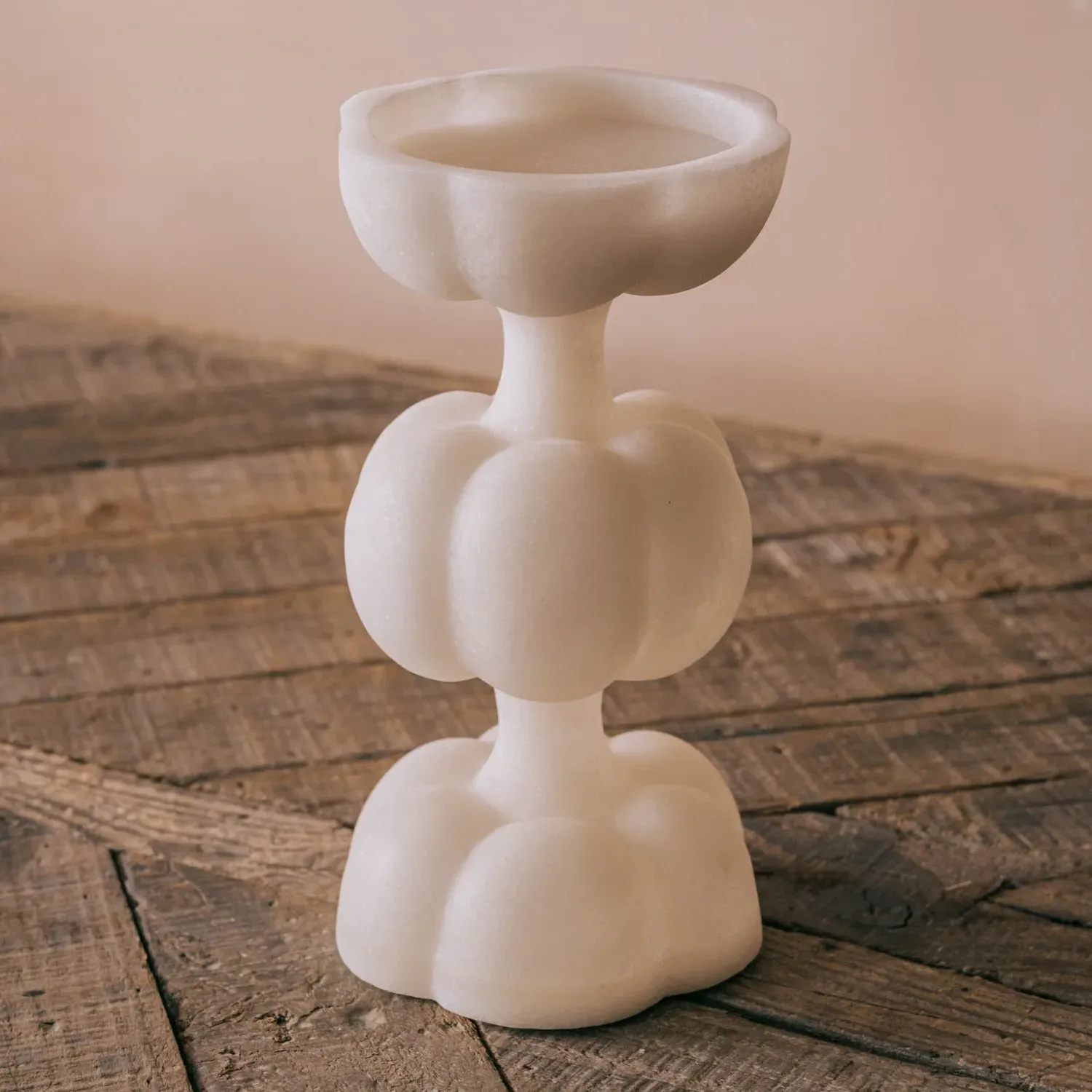 Tall Sphere Pillar Candle Holder - Synthetic Plastic