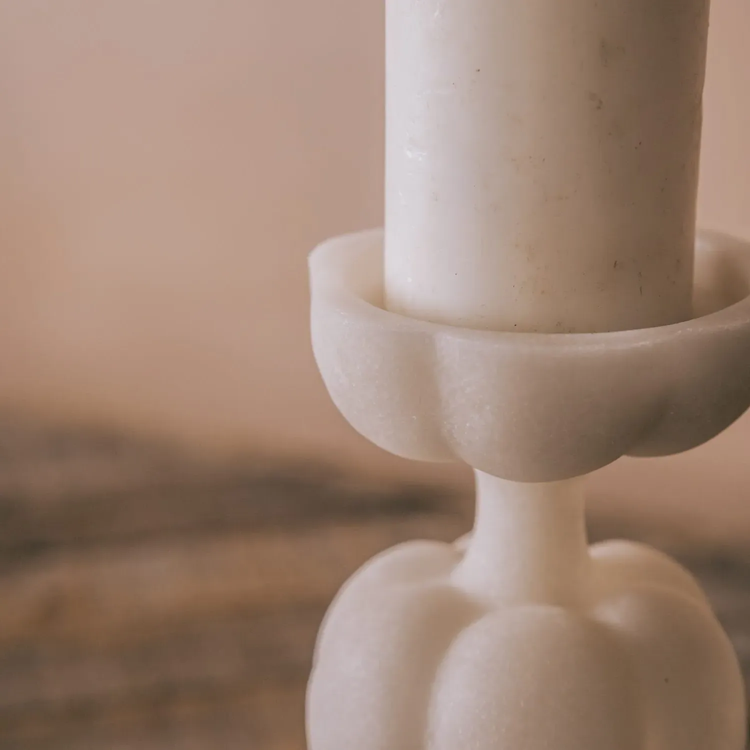 Tall Sphere Pillar Candle Holder - Synthetic Plastic