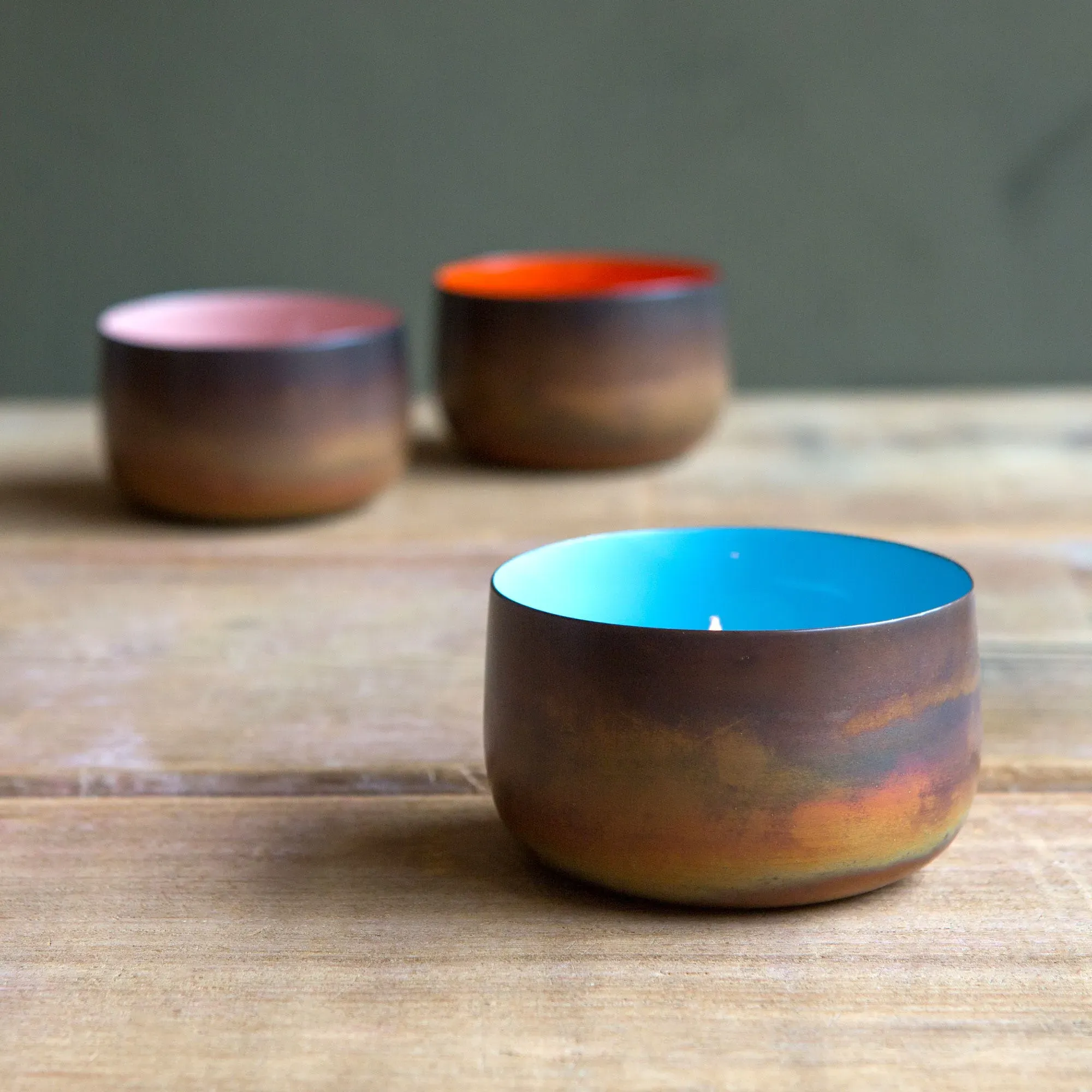 Tea Light Holder - Peach, Copper