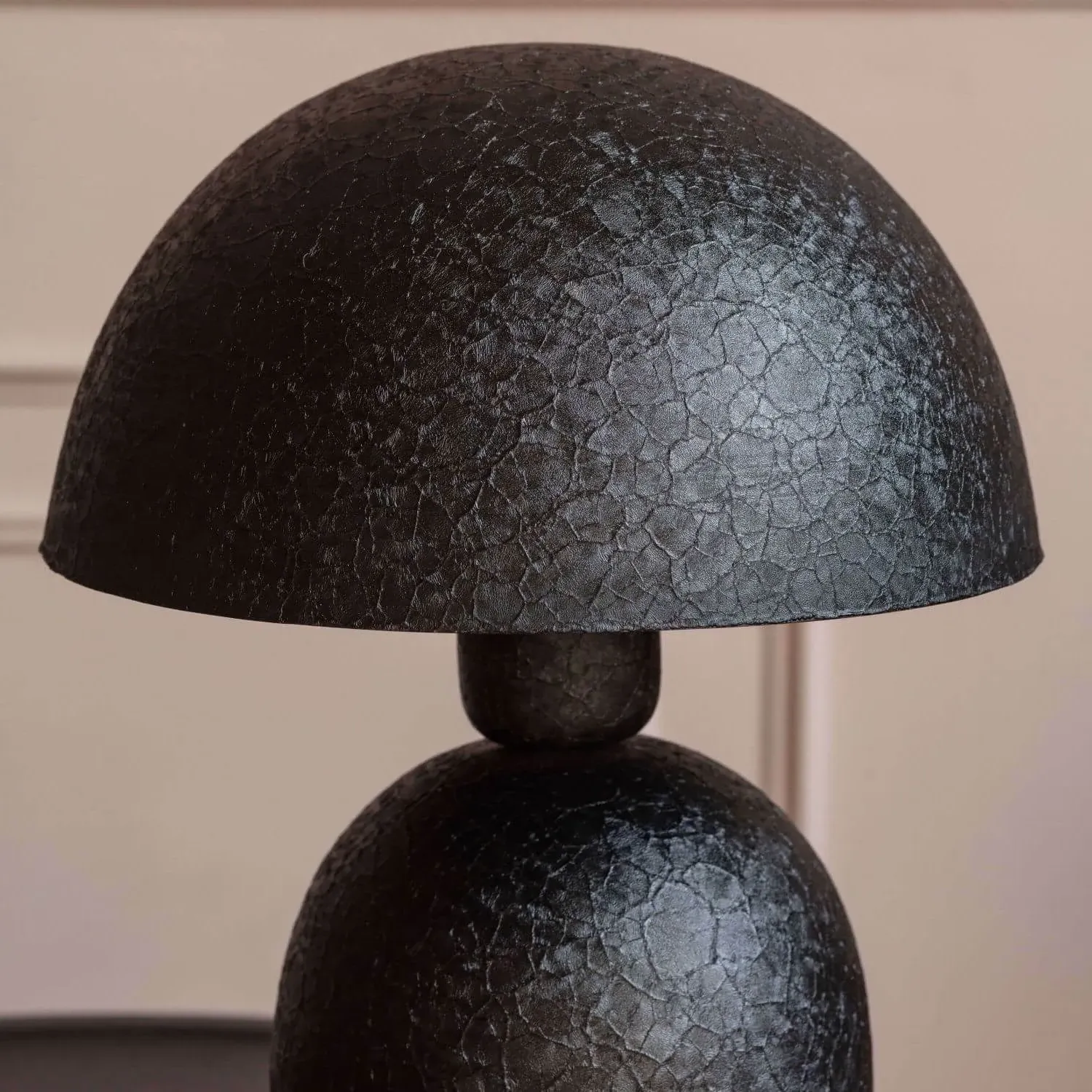Textured Dome Table Lamp - Black, Iron