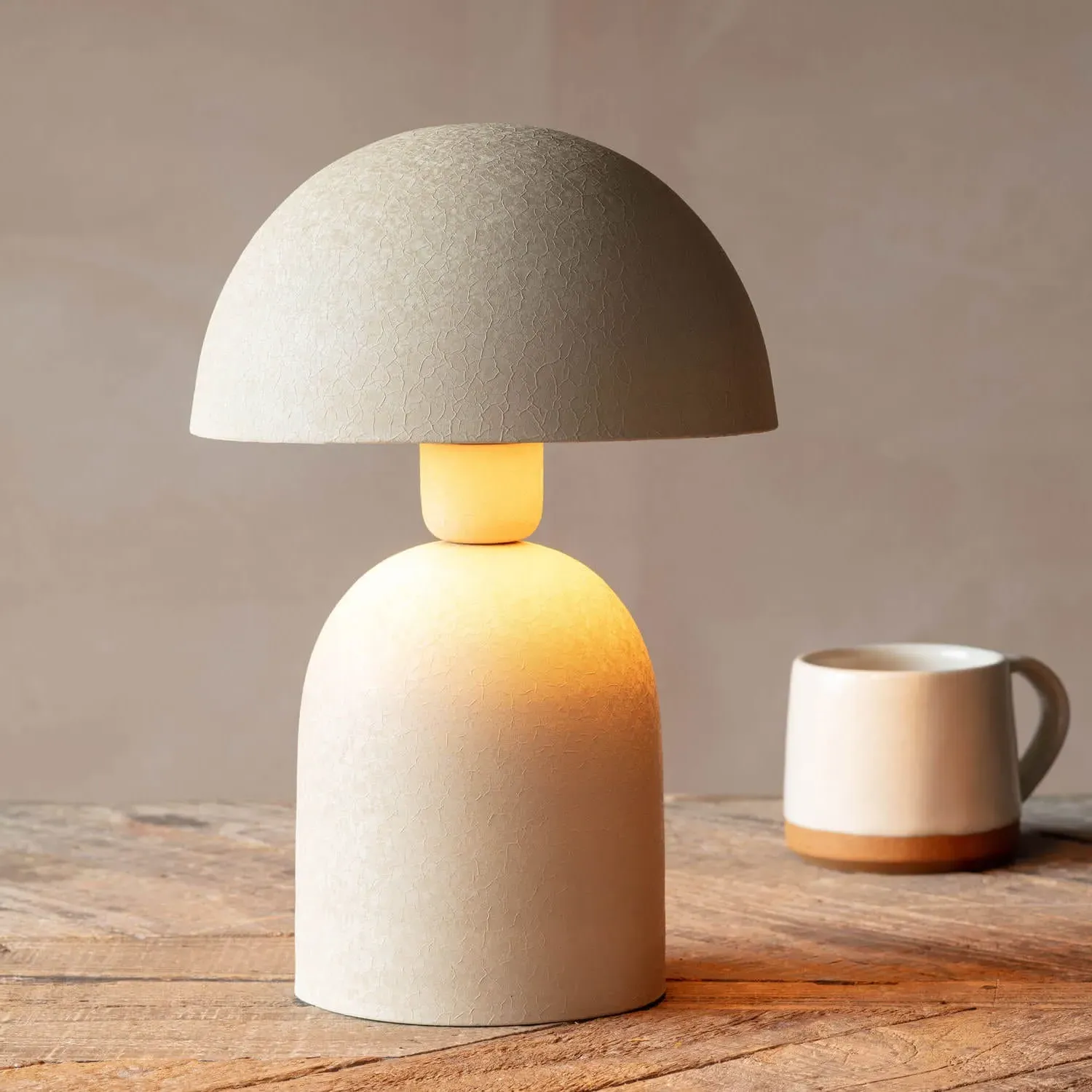 Textured Dome Table Lamp - Warm Grey, Iron image