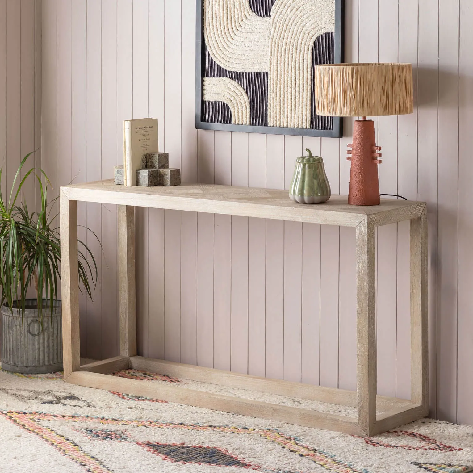 Theodore Parquet Console Table - Mango Wood