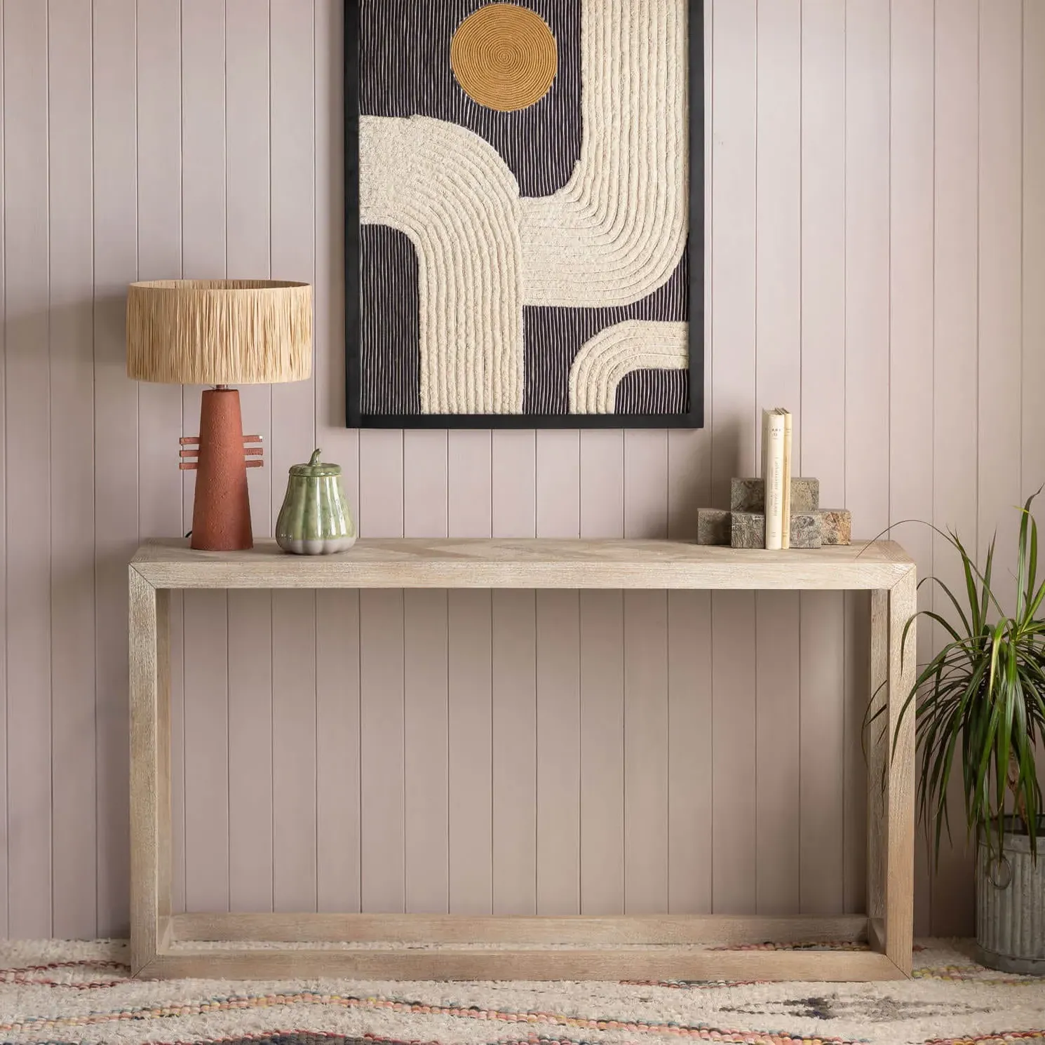 Theodore Parquet Console Table - Mango Wood