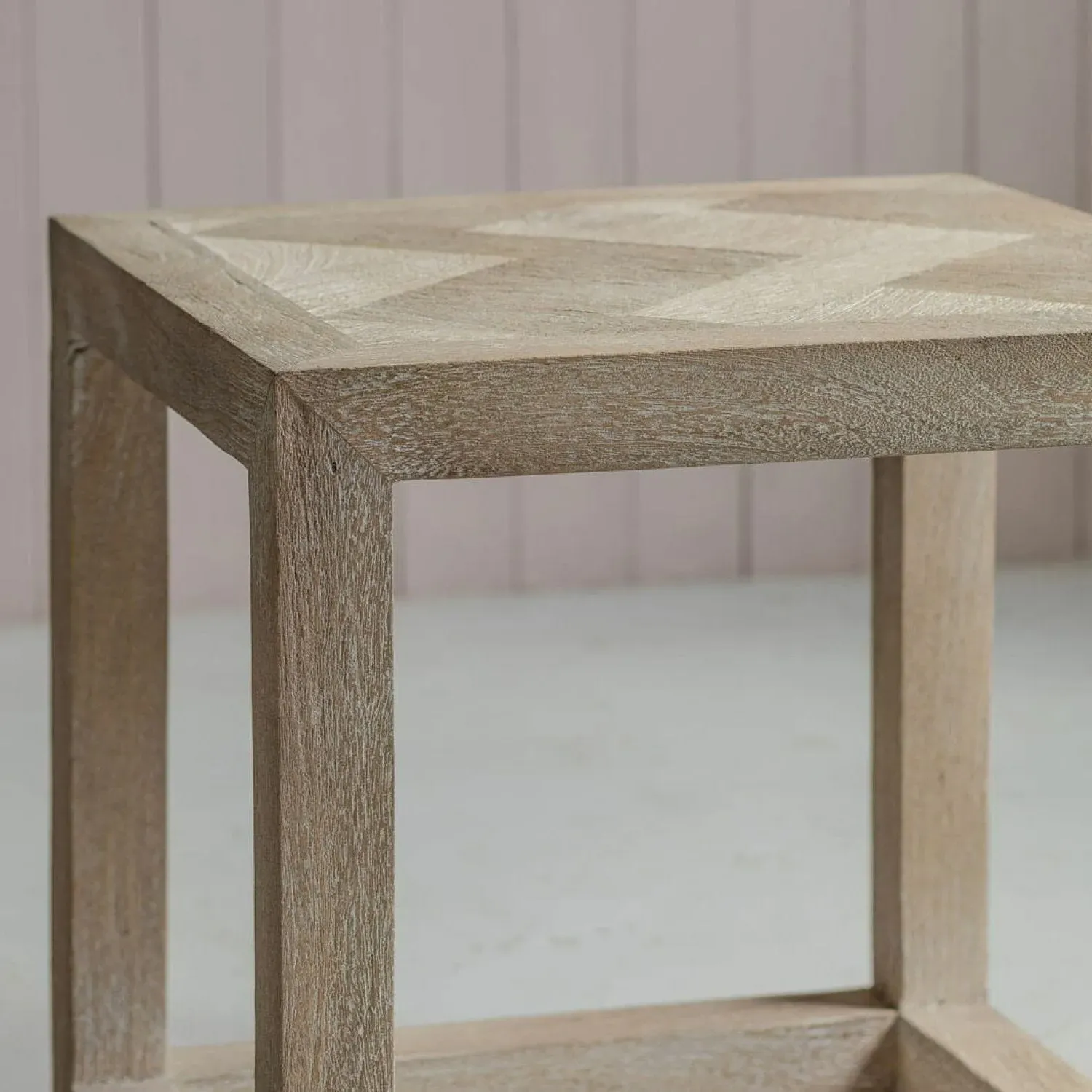 Theodore Parquet Side Table - Mango Wood