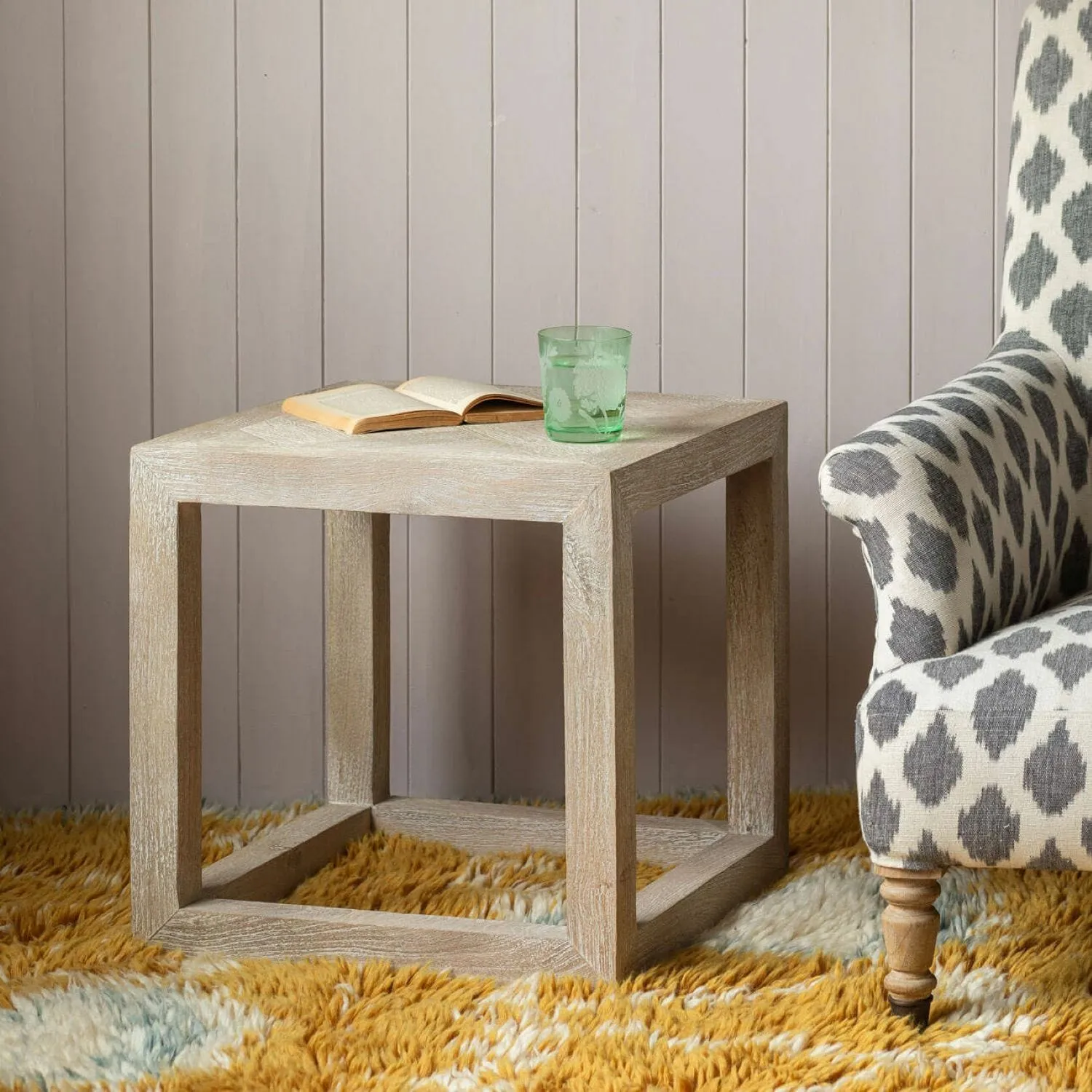 Theodore Parquet Side Table - Mango Wood image